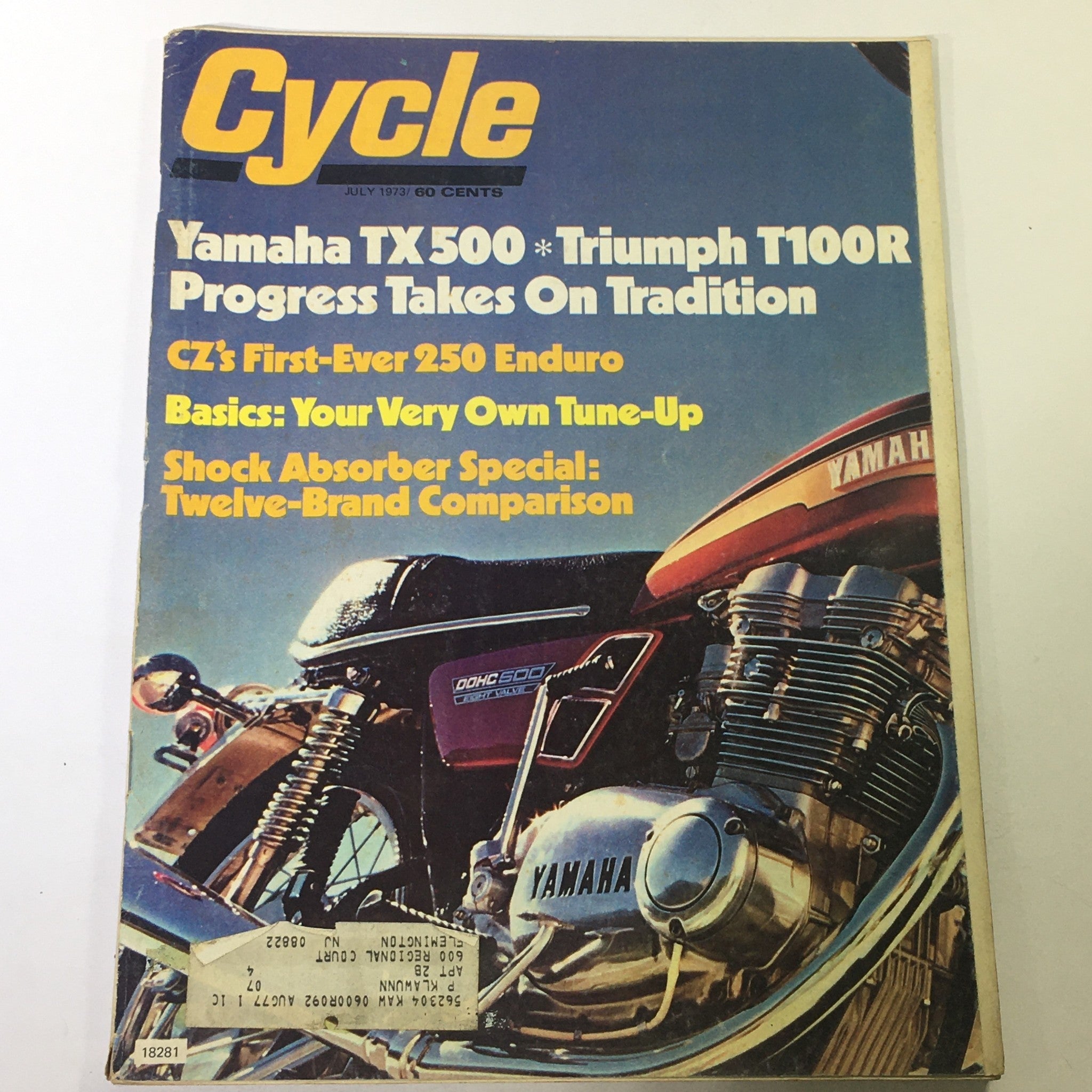 VTG Cycle Magazine July 1973 - Yamaha TX500 & Triumph T100R Progress Tradition