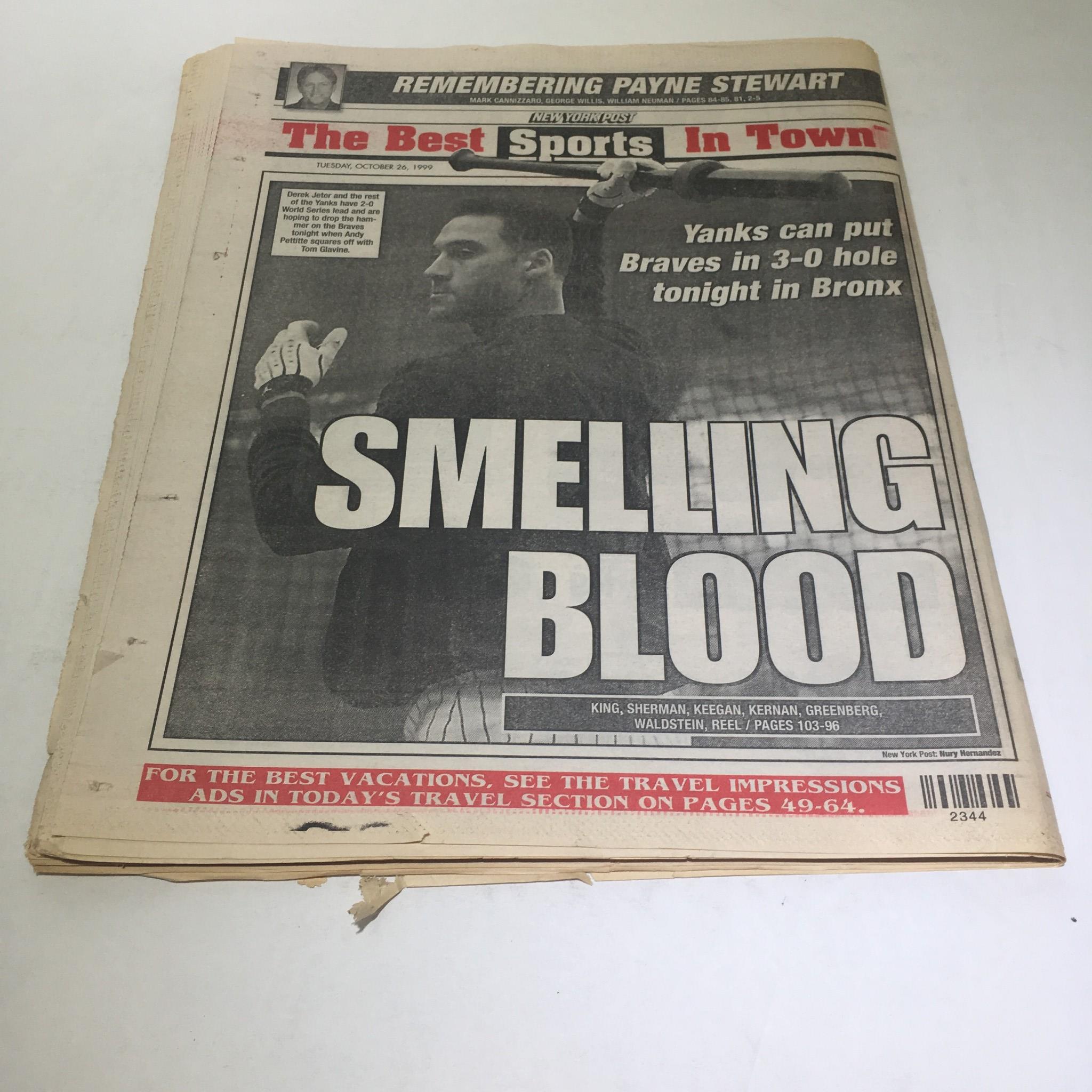 New York Post: Oct 26 1999 Horror At 51,000 FT Derek Jeter NY yankees