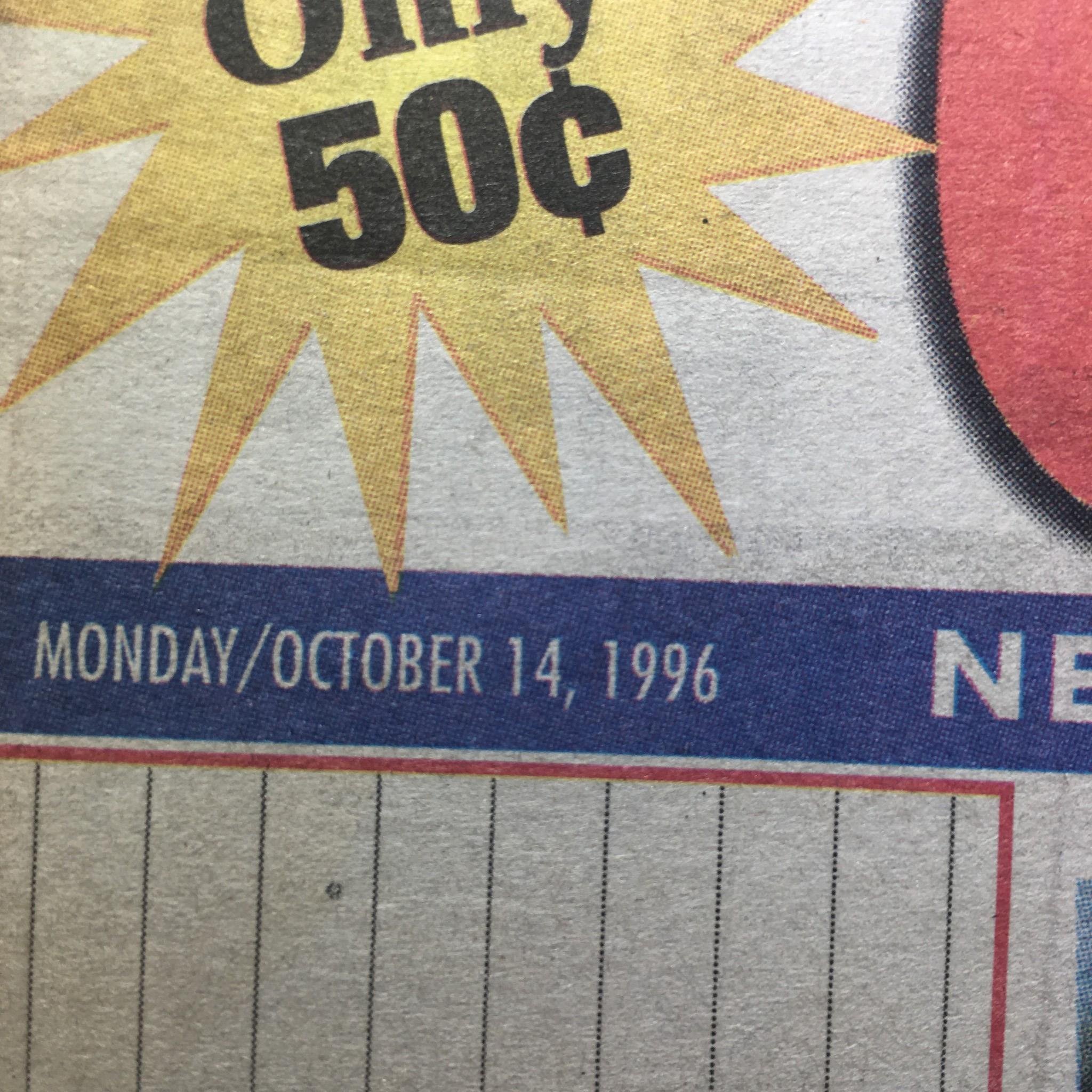 NY Daily News: Oct 14 1996 He Was The Last To Know