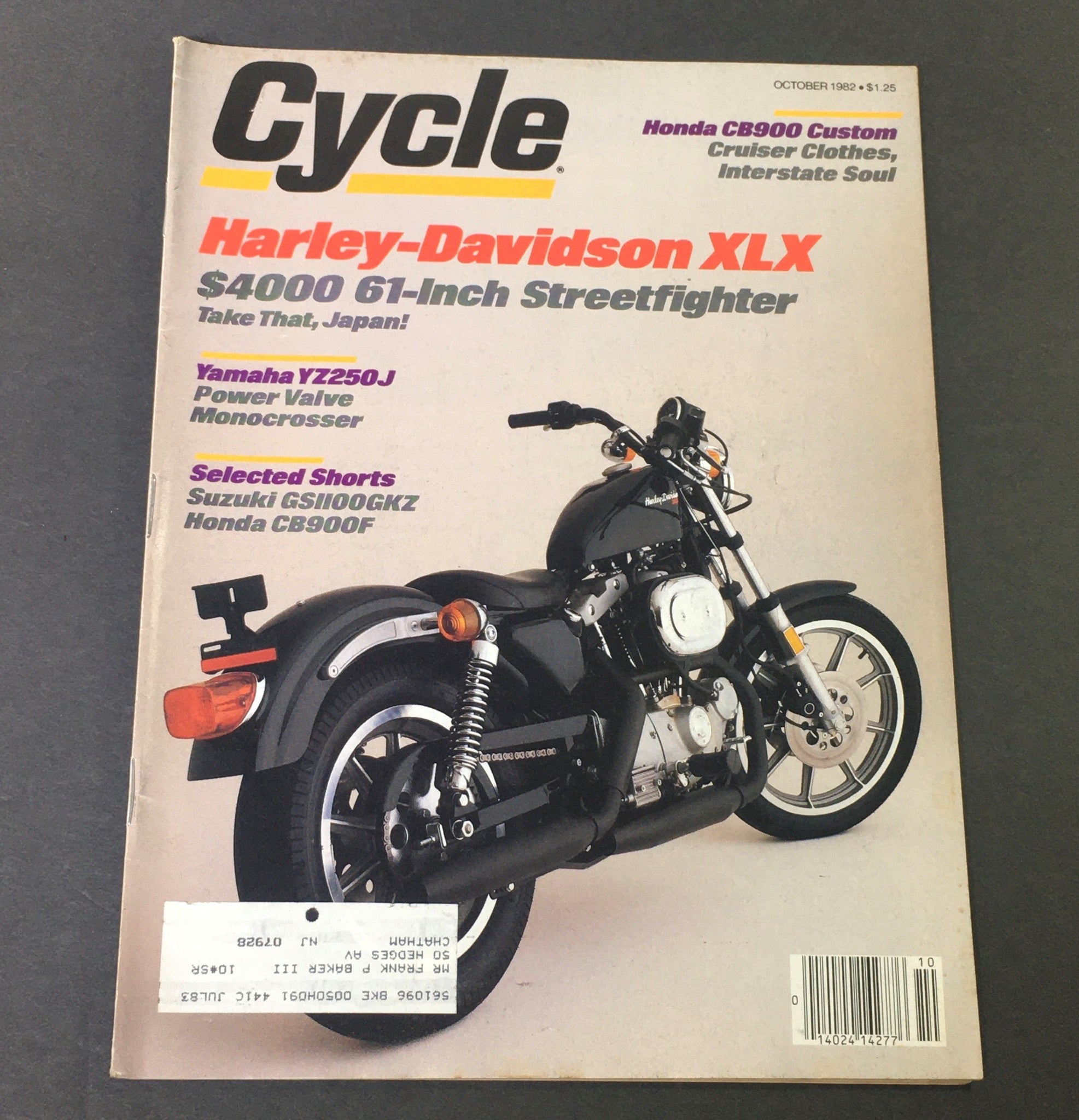 VTG Cycle Magazine October 1982 - Harley-Davidson XLX / Honda CB900 Custom