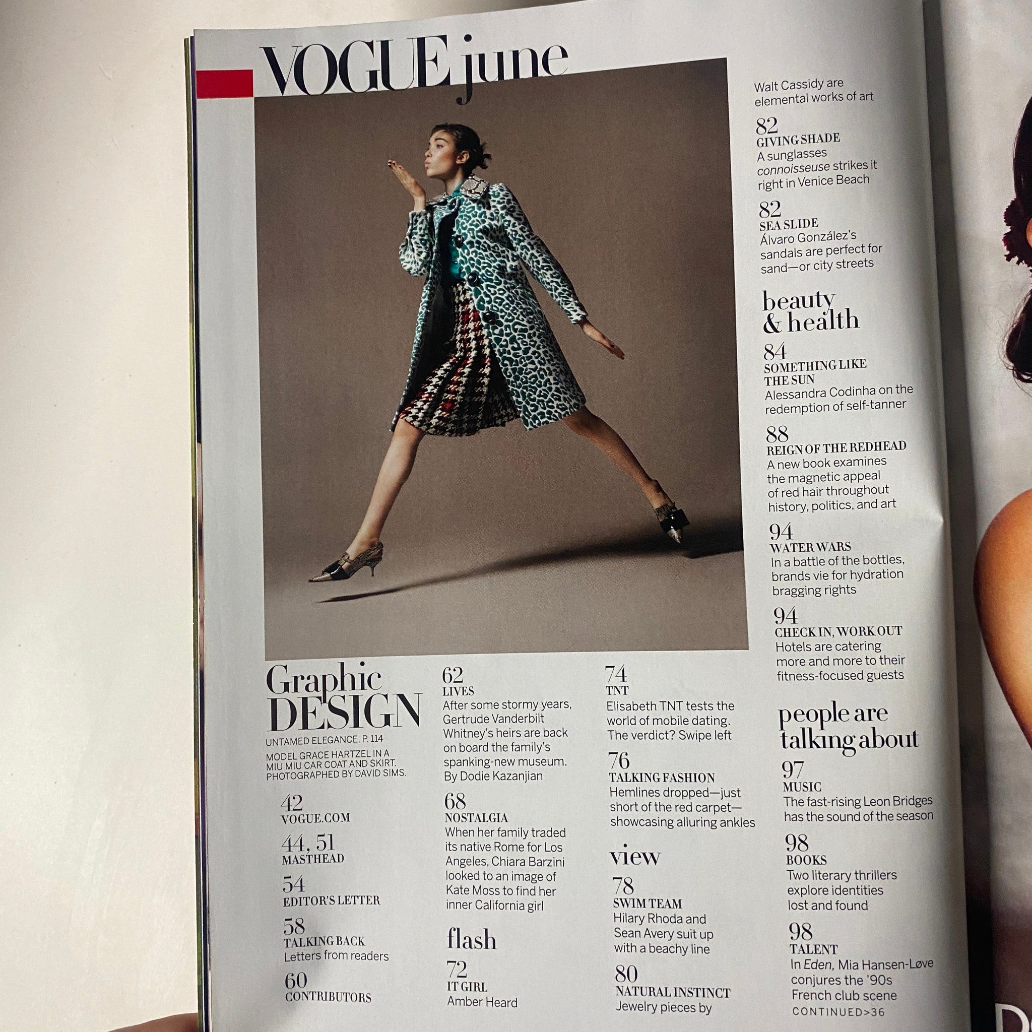 Vogue Magazine June 2015 page layout with a graphic design feature, highlighting fashion trends and styles.