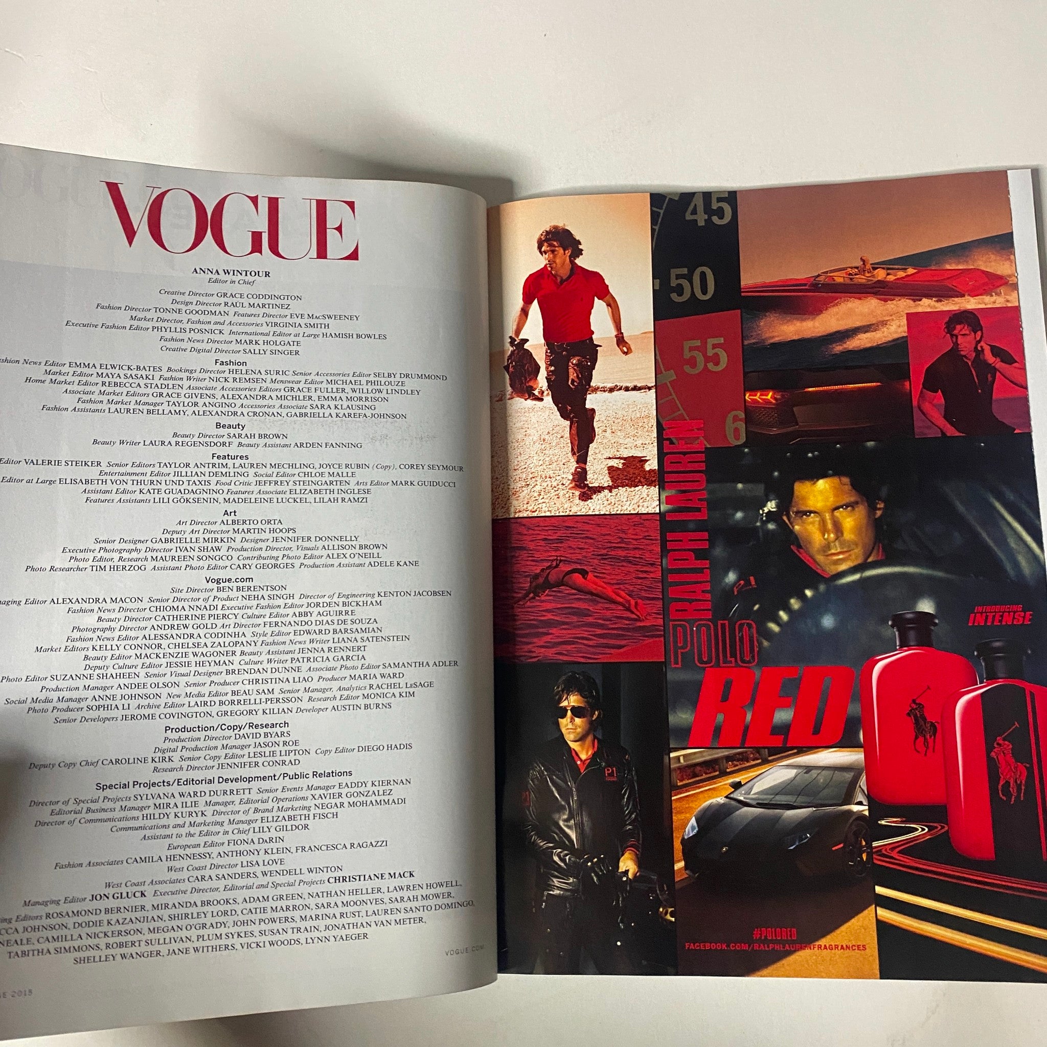 Vogue Magazine June 2015 showcasing a fashion editorial with striking graphics and dynamic lifestyle imagery.