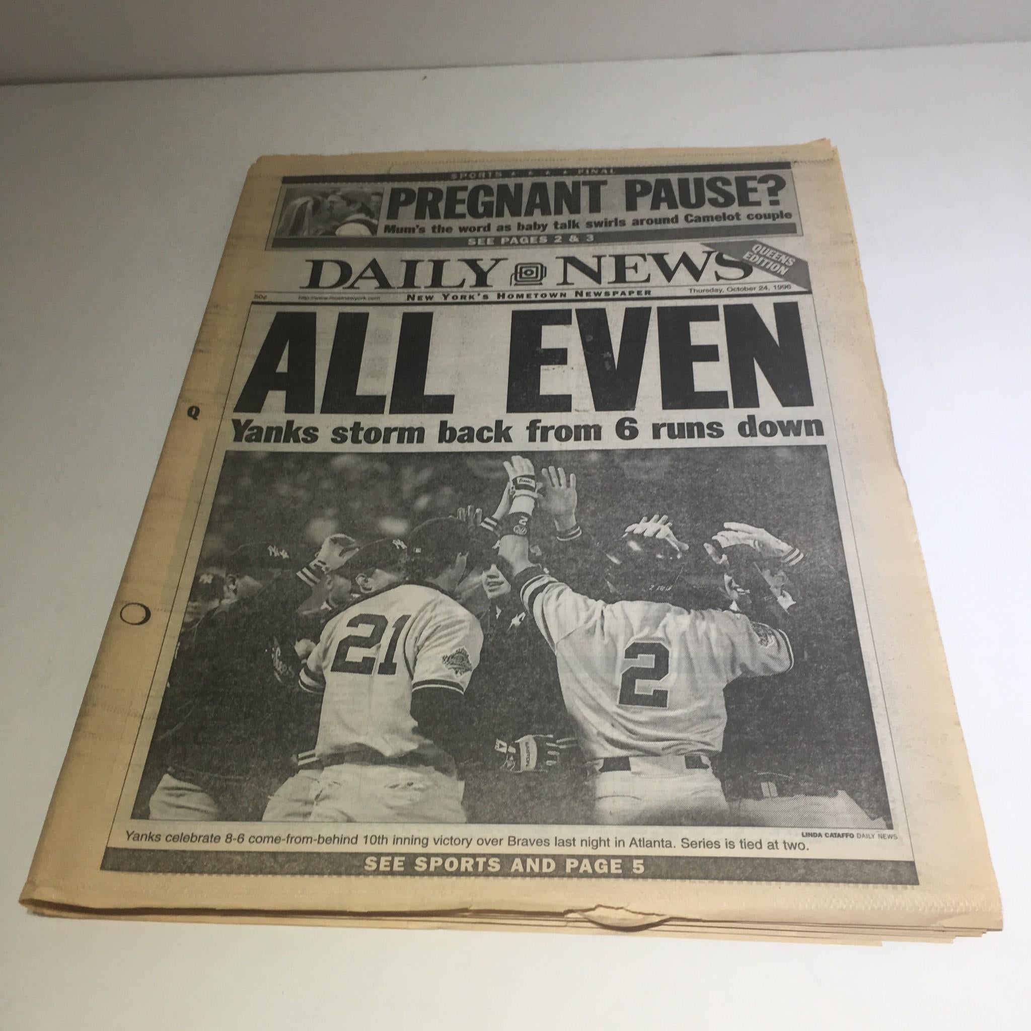 NY Daily News: Oct 24 1996 All Even, Excellent Condition