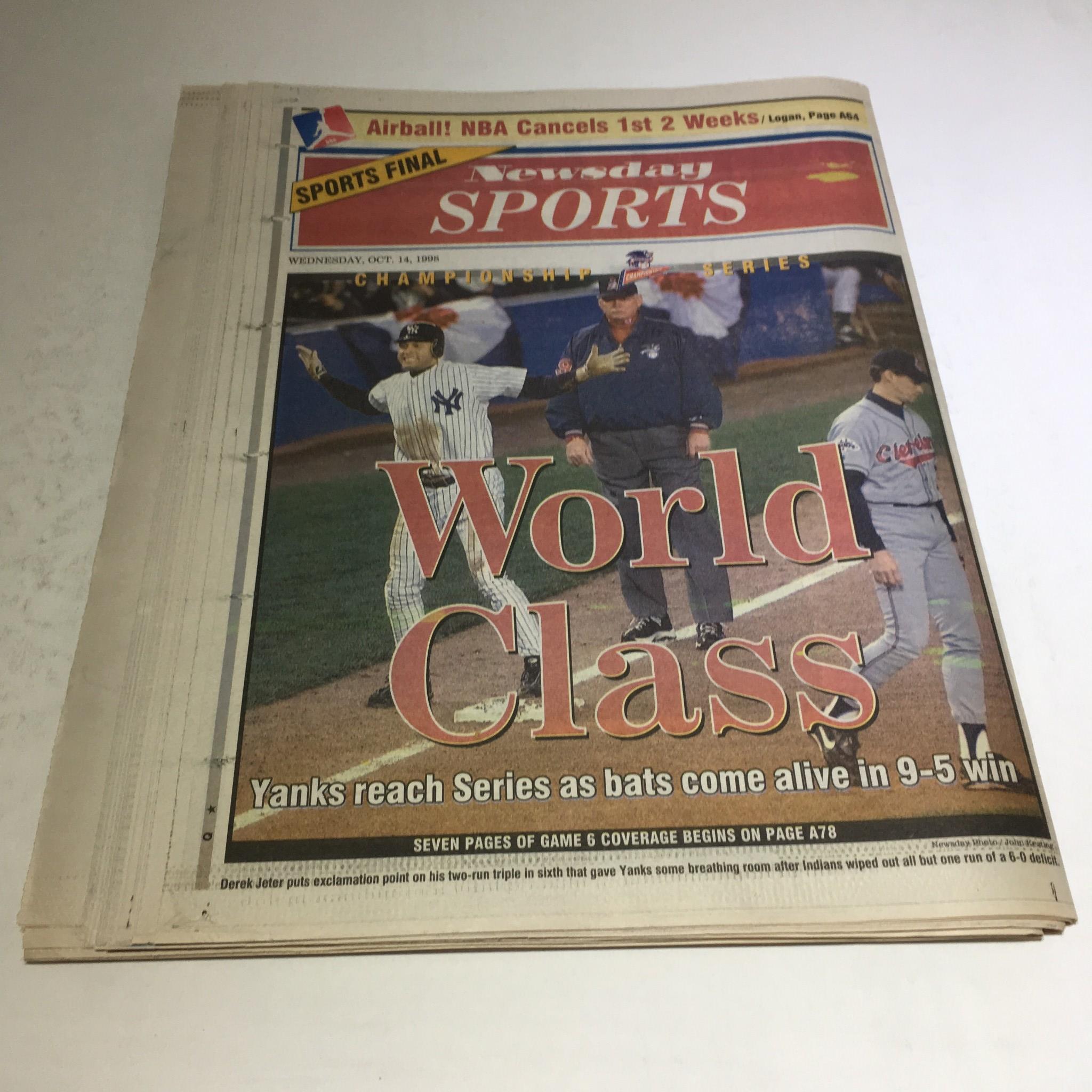 Newsday: Oct 14 1998 How Sweet It Is 9-5 Win Puts Yanks In Series NY Yankees