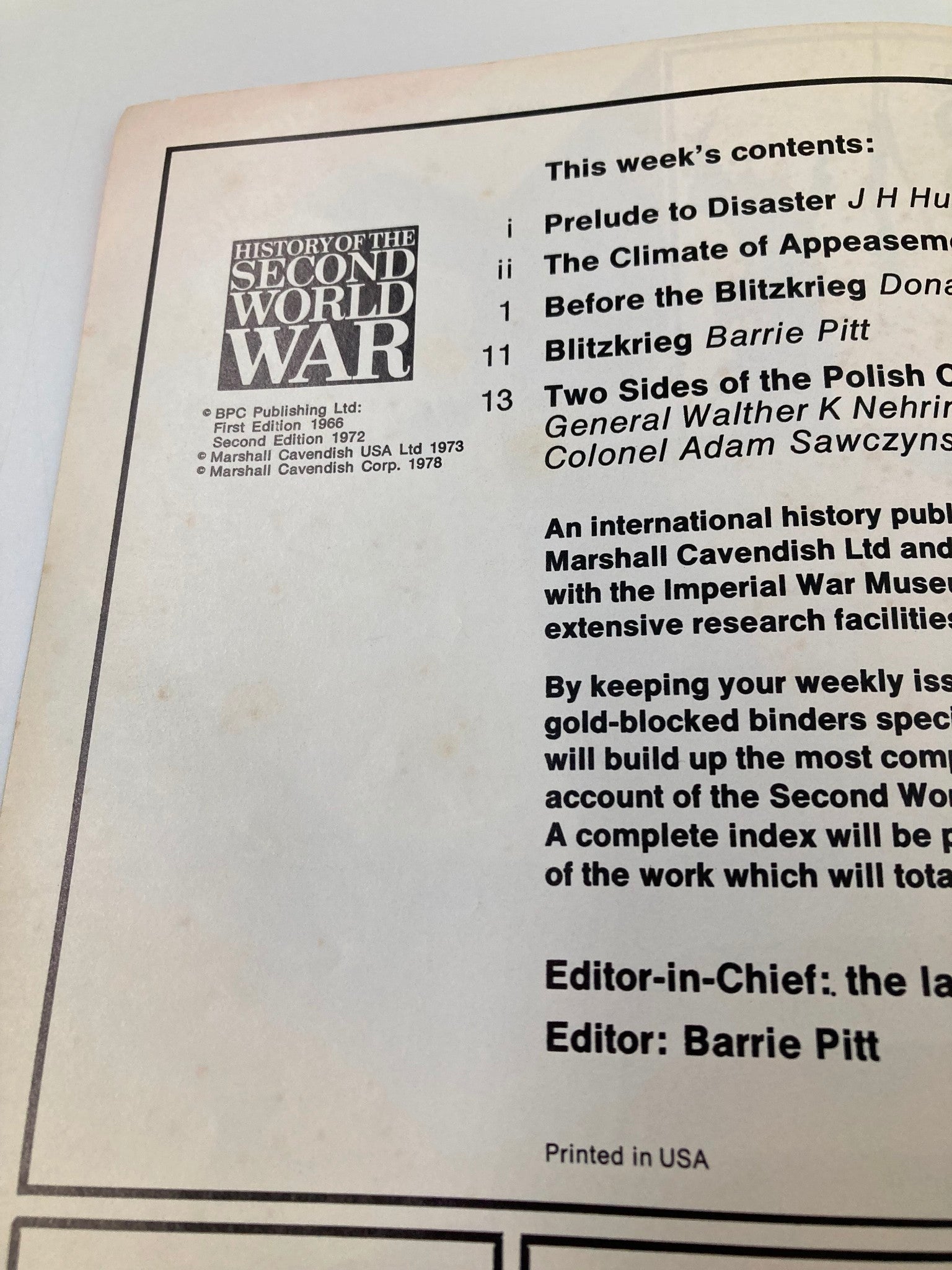 VTG History of the Second World War Part 1 1978 - Before The Blitzkrieg No Label