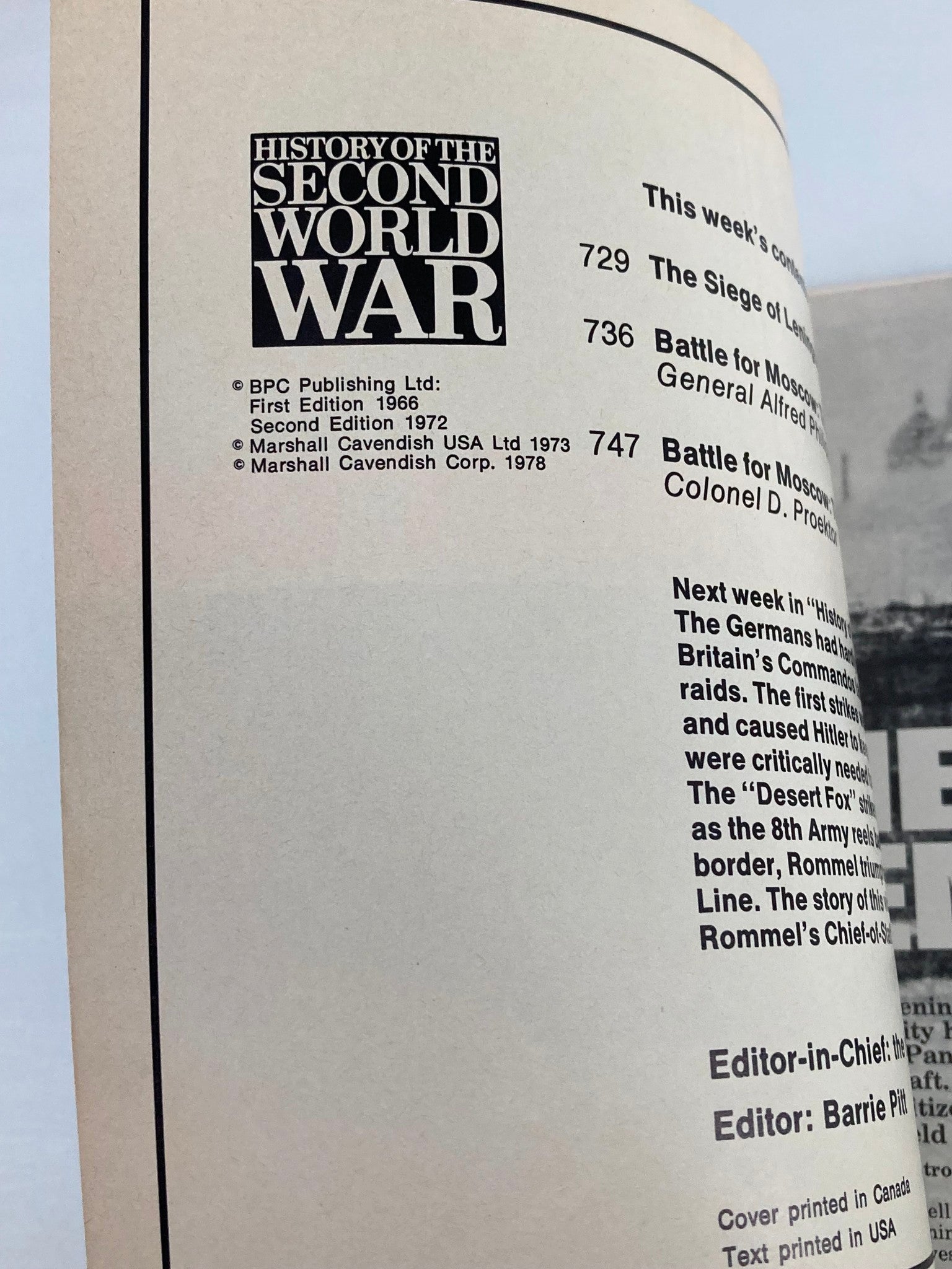 VTG History of the Second World War Part 27 1978 - Battle For Moscow No Label