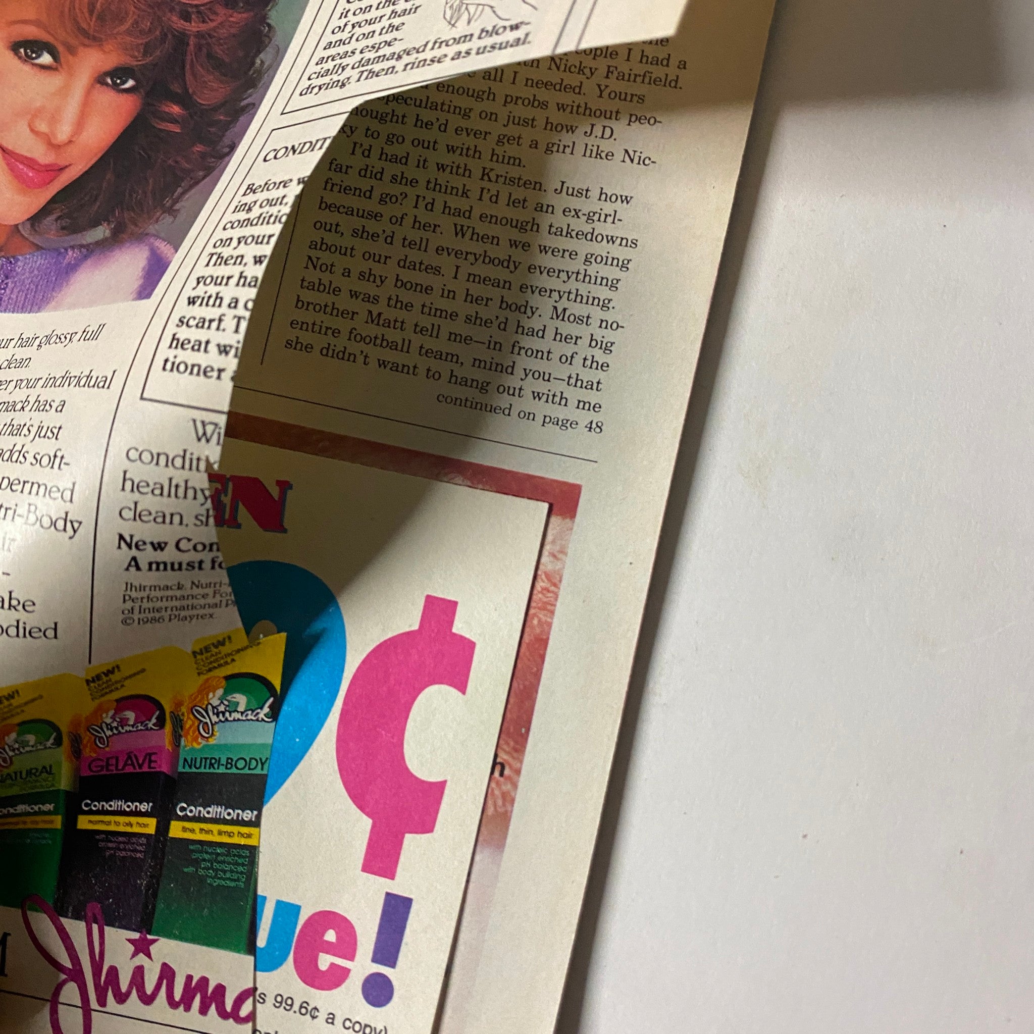 Close-up of an article page from Teen Magazine April 1987 Vol 31 No. 4, discussing makeup makeovers and beauty advice.