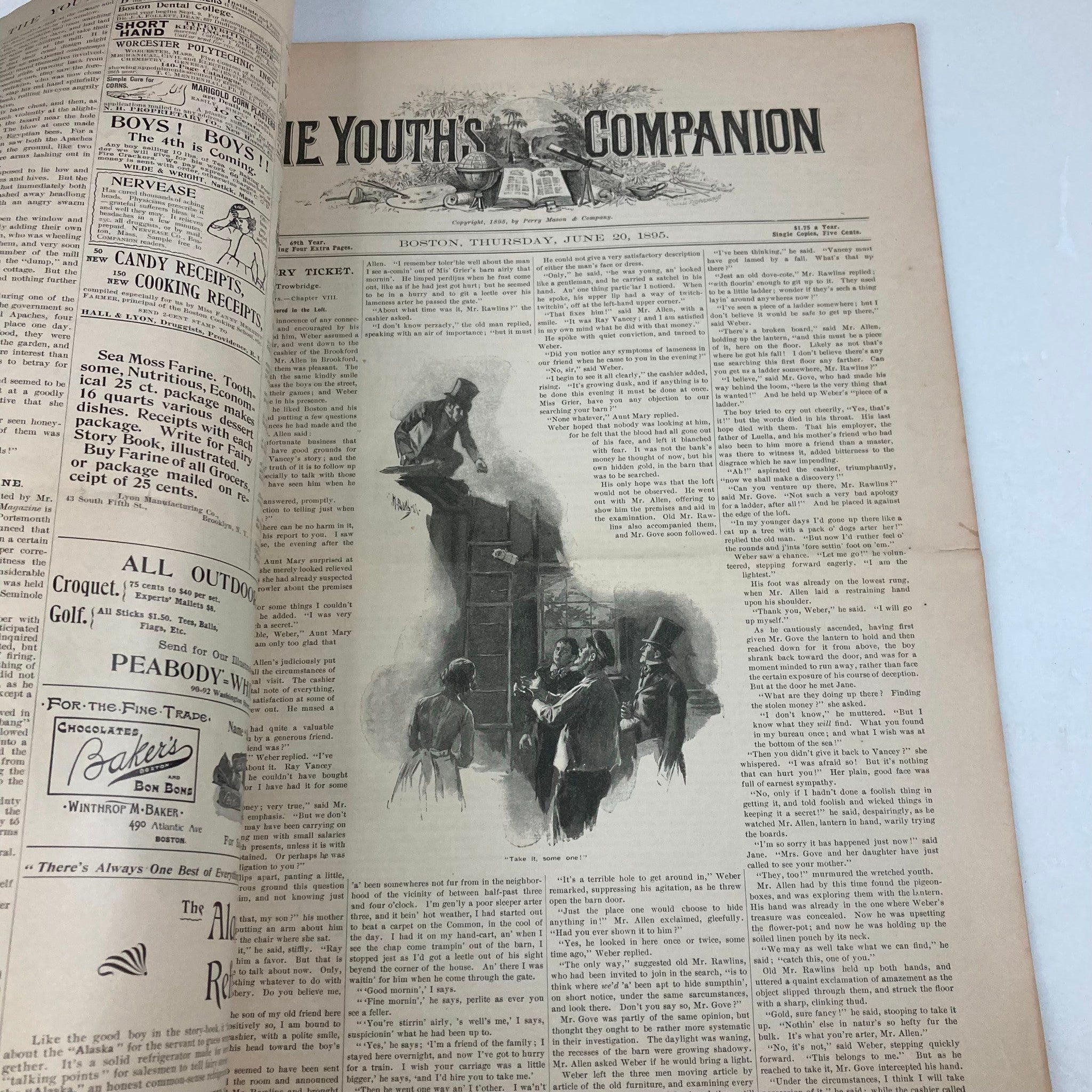 VTG The Youth's Companion Magazine June 20 1895 The Sussex Peasant No Label