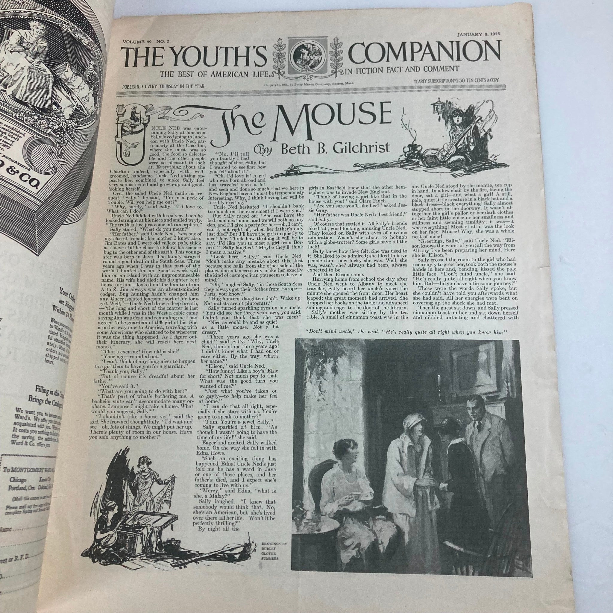 VTG The Youth's Companion Magazine January 8 1925 Vol 99 No. 2 The Mouse