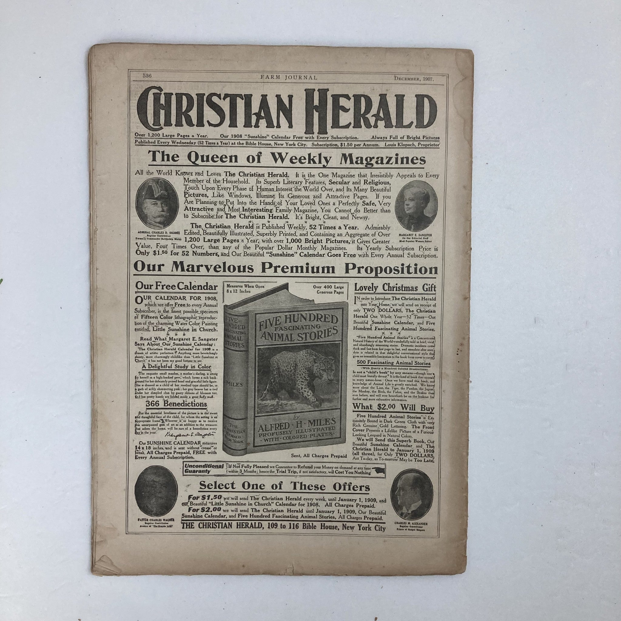 VTG The Farm Journal Magazine December 1907 Vol 31 #1 High Farming at Elmwood