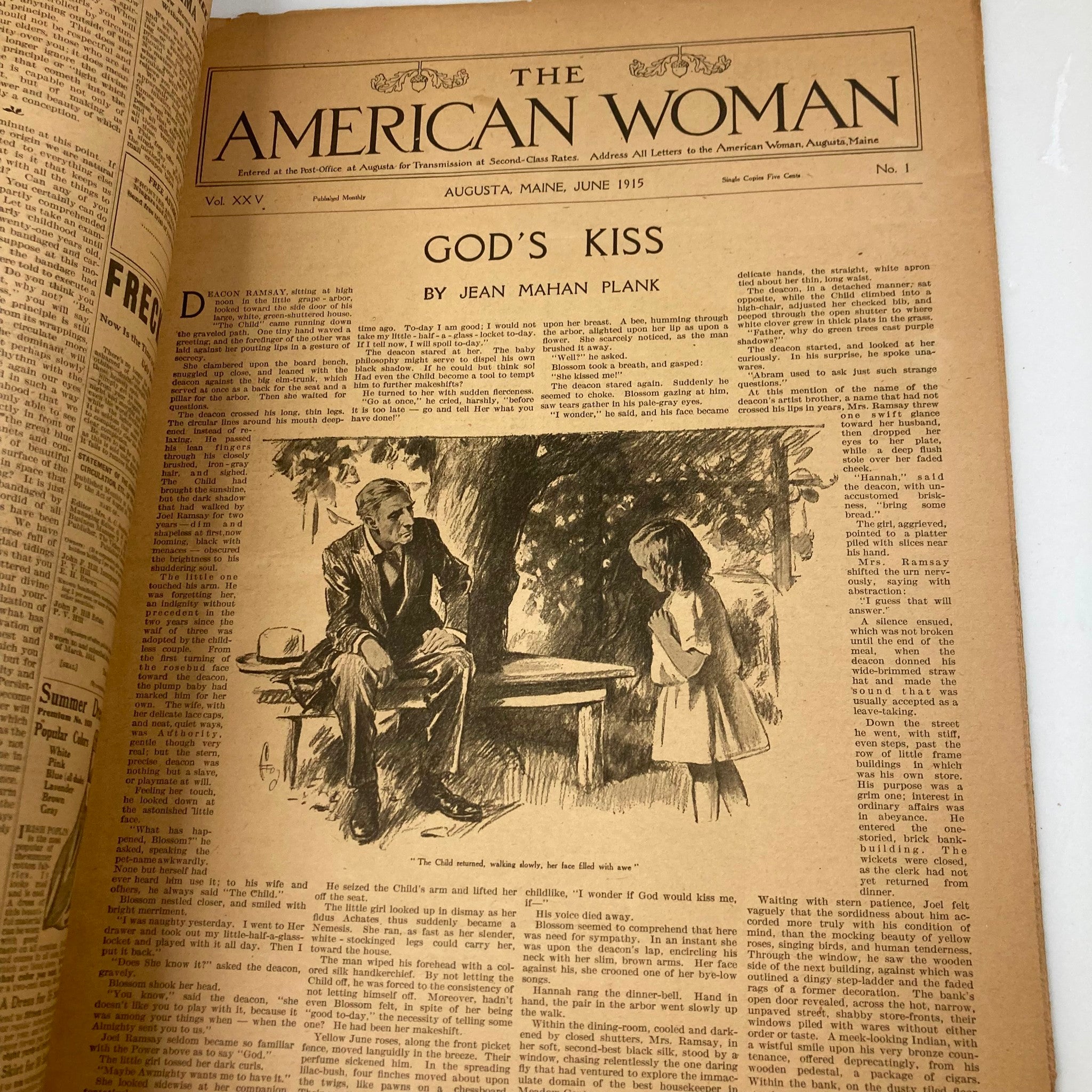 VTG The American Woman Magazine June 1915 Vol 25 No. 1 God's Kiss No Label