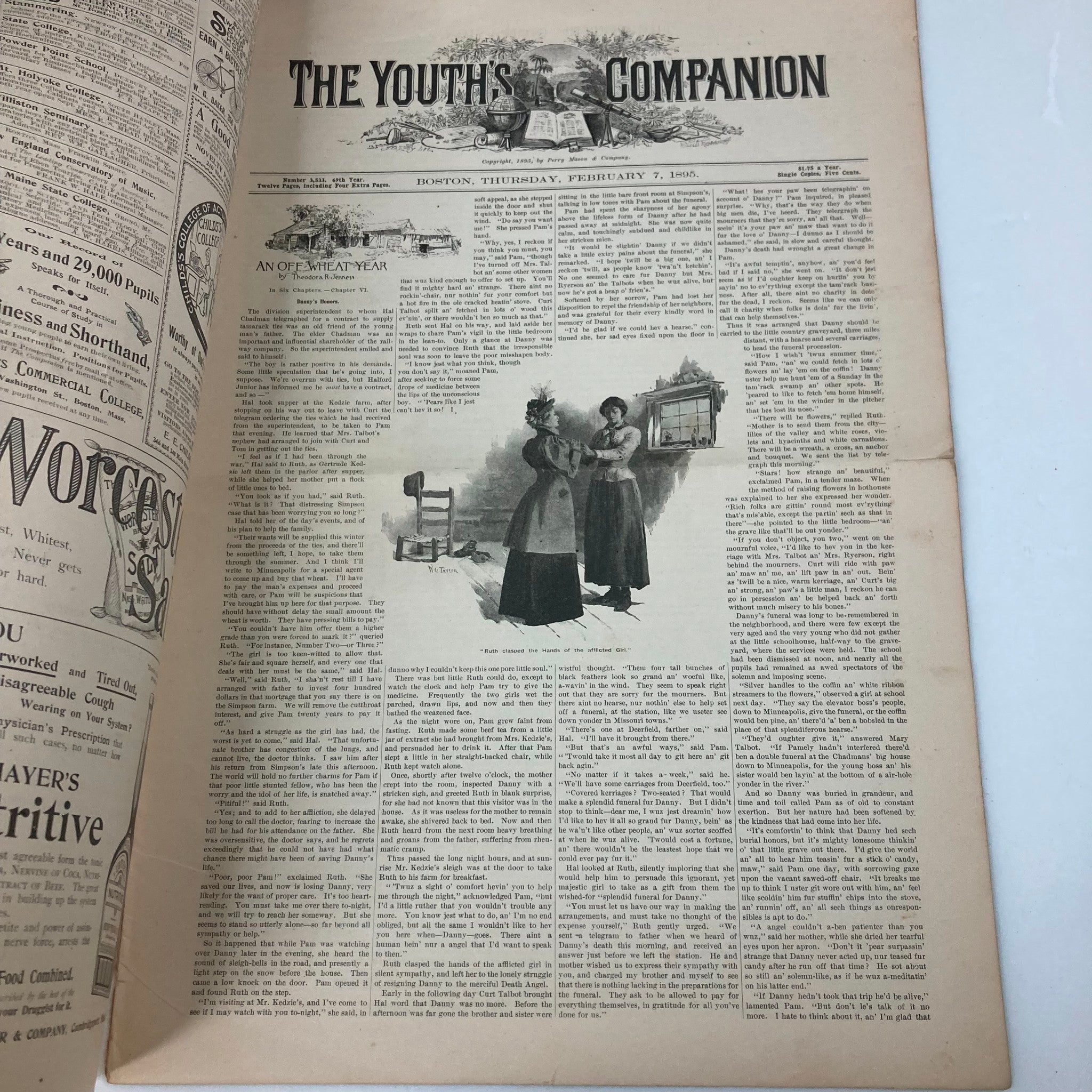 VTG The Youth's Companion Magazine February 7 1895 A Two Weeks' Wonder No Label