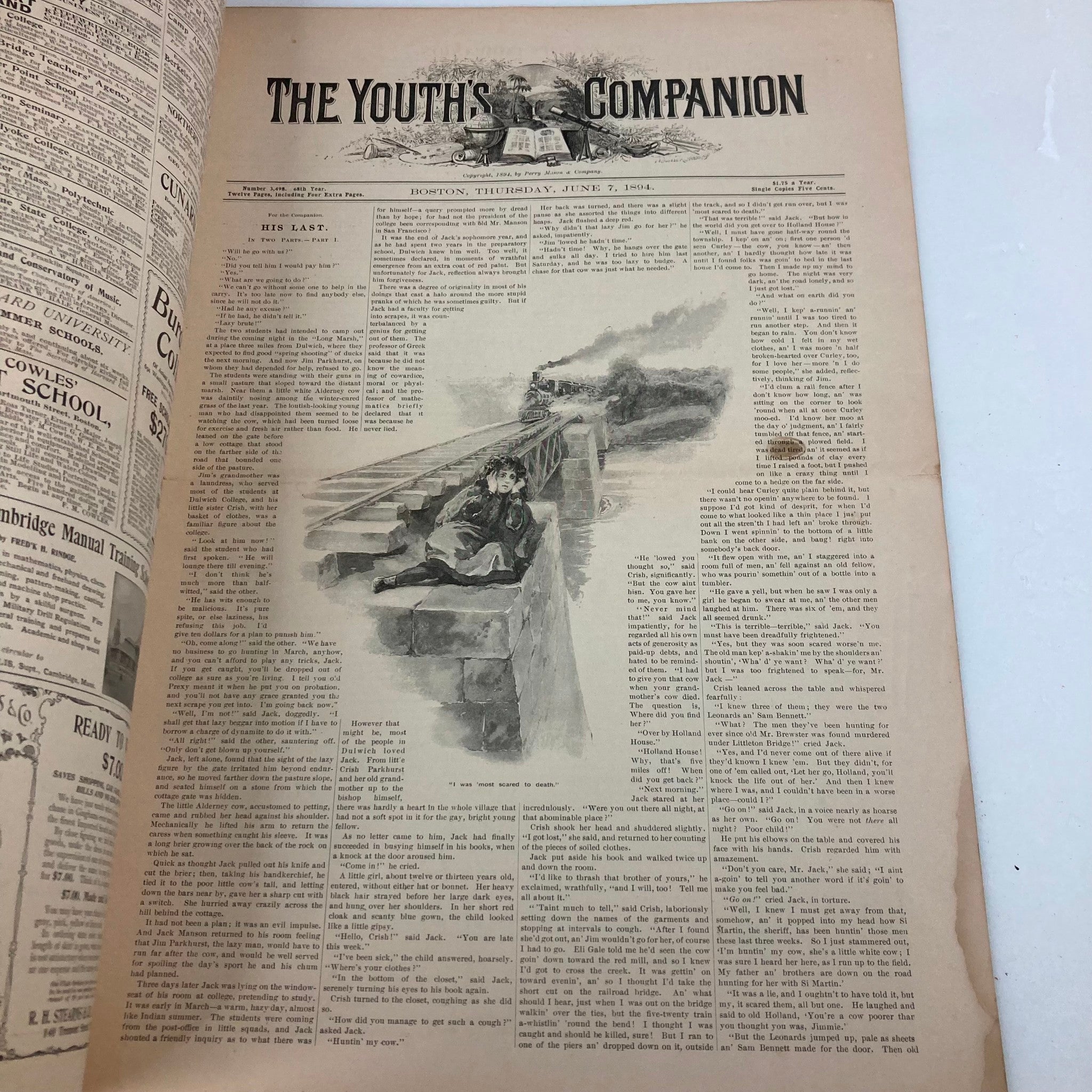 VTG The Youth's Companion Magazine June 7 1894 Tramping and Camping No Label