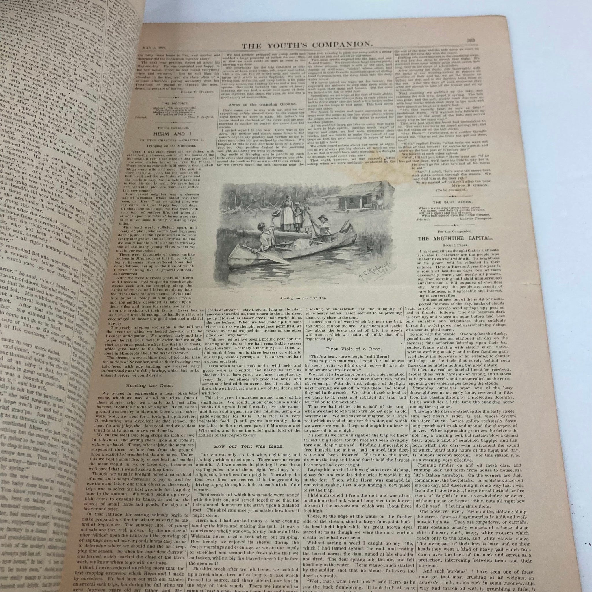 VTG The Youth's Companion Magazine May 3 1894 Grandpa's May-Moving No Label