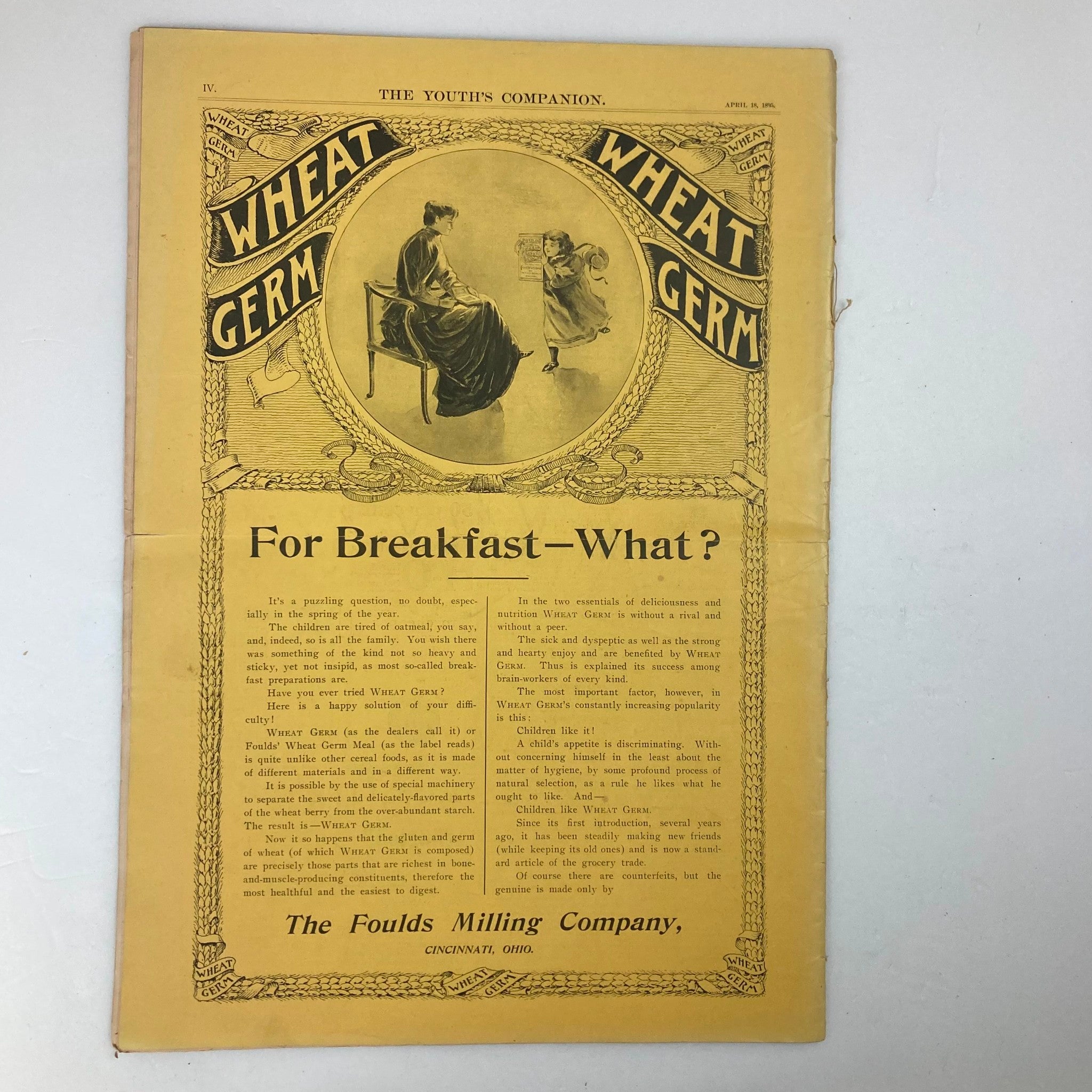 VTG The Youth's Companion Magazine April 18 1895 An Unwept Stone No Label