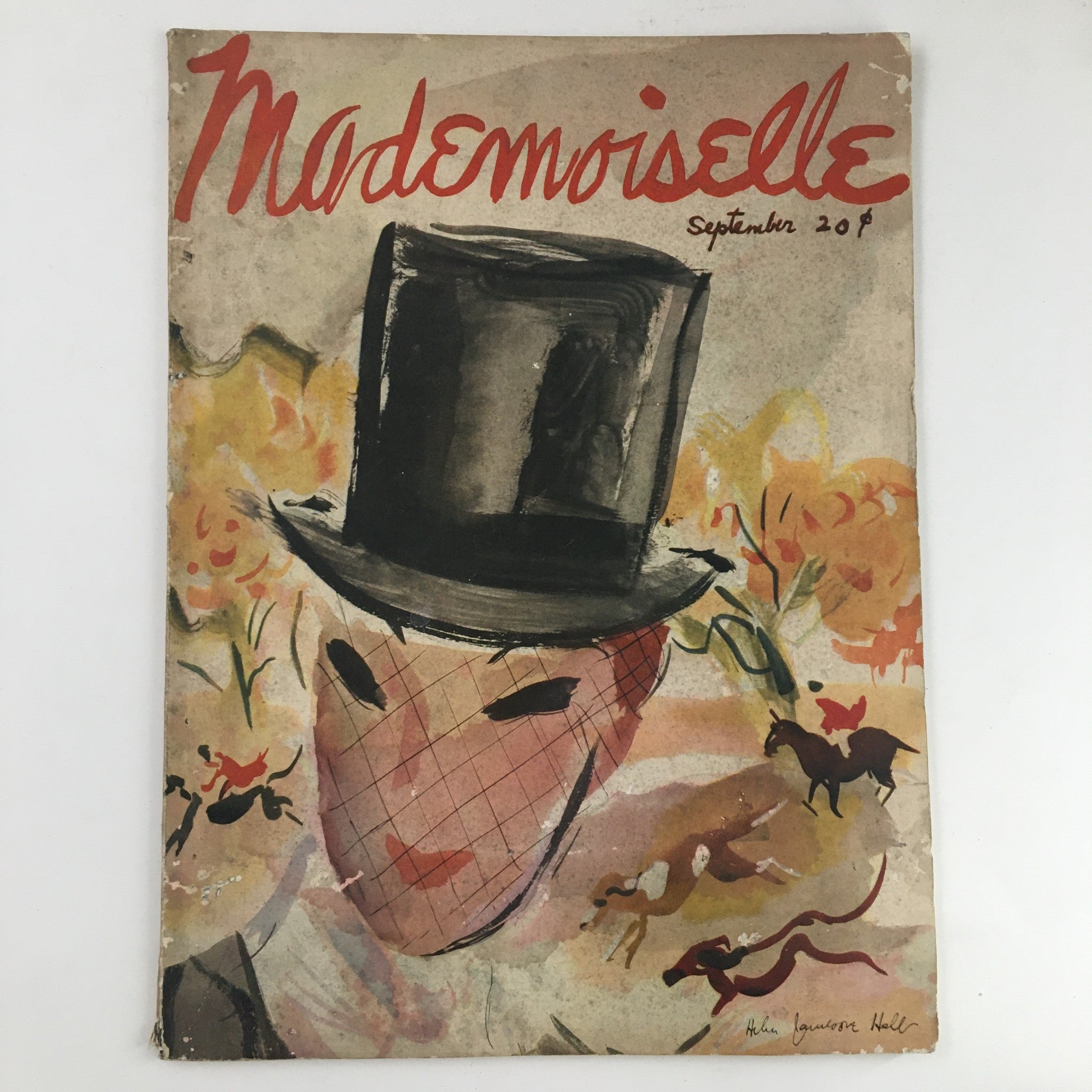 Cover of Mademoiselle Magazine, September 1935, featuring 'Mile's Hat of the Month,'