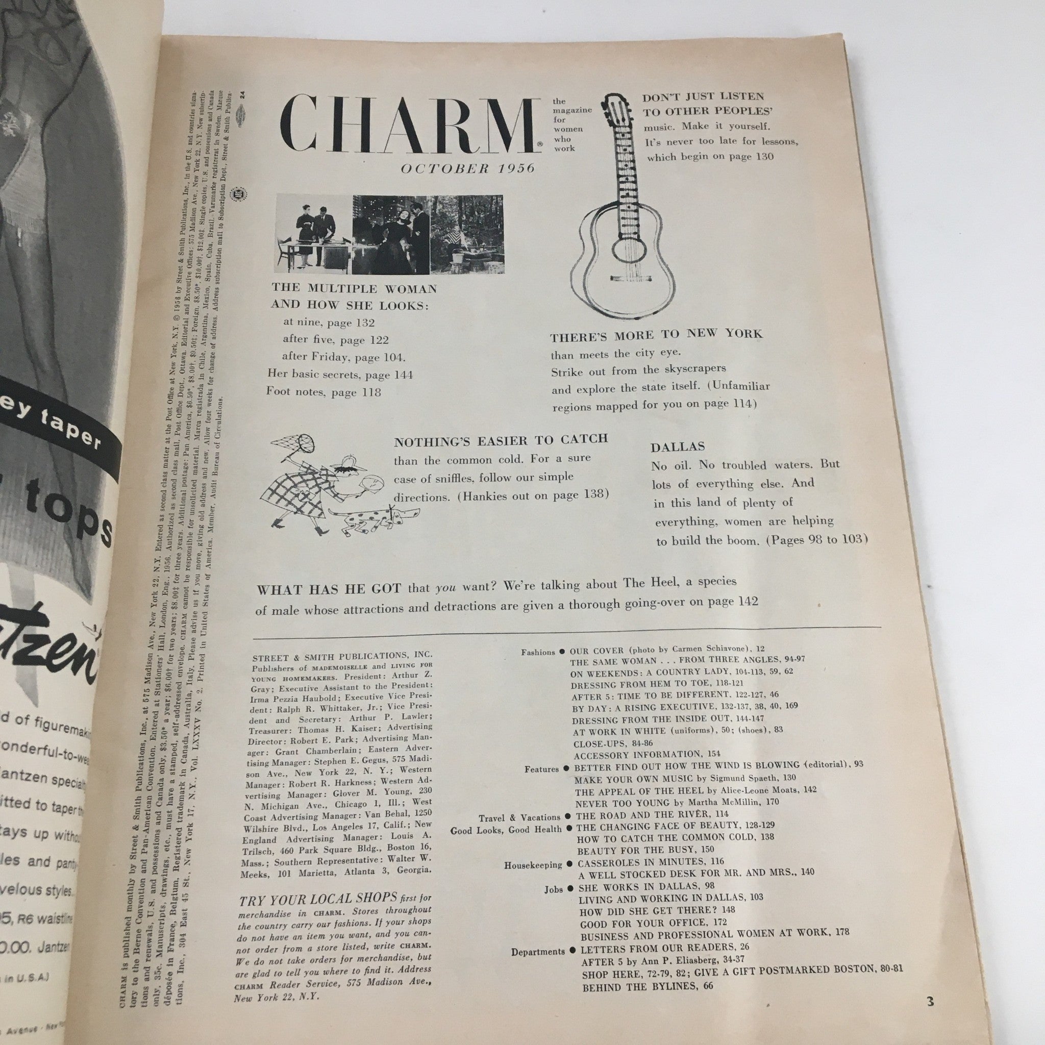 Charm Magazine October 1956 Executive, Siren & Country Lady 3-Way Life No Label