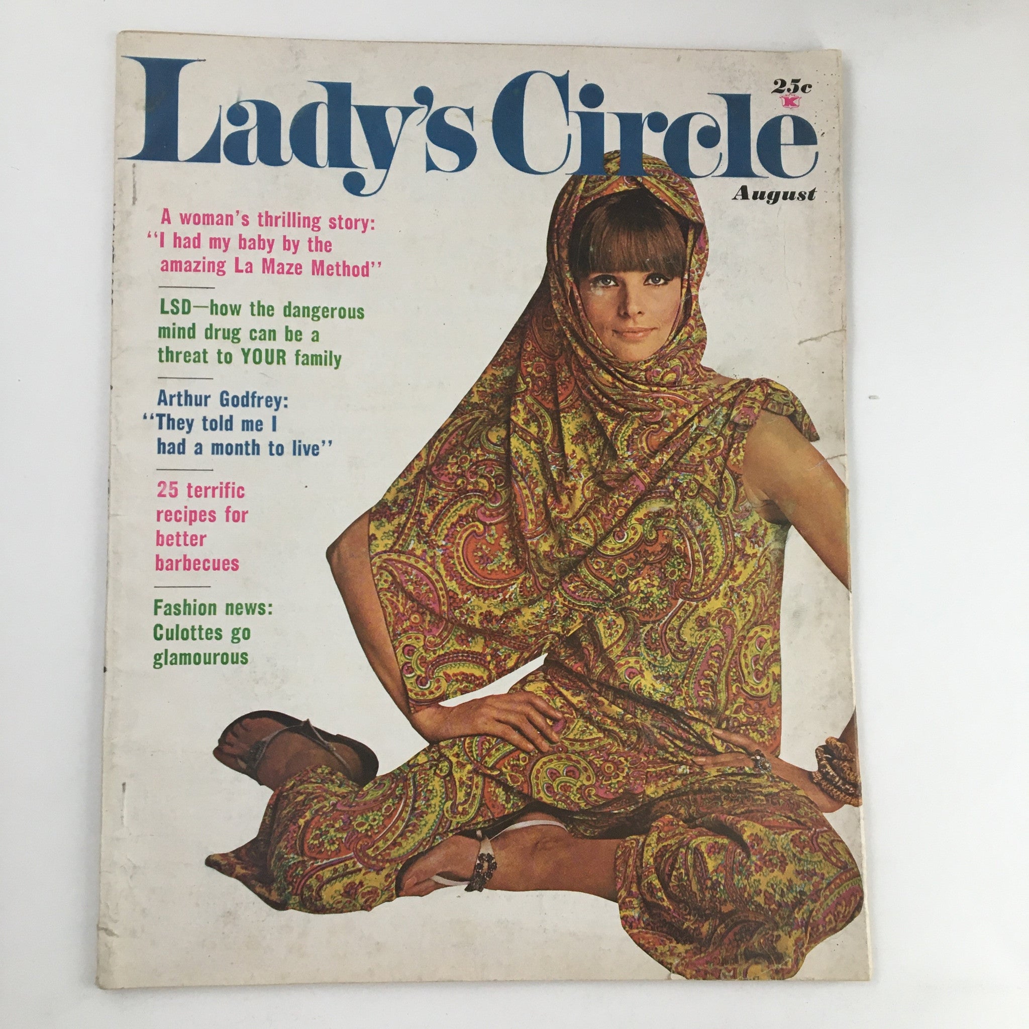 Lady's Circle Magazine August 1966 Arthur Godfrey & La Maze Method No Label