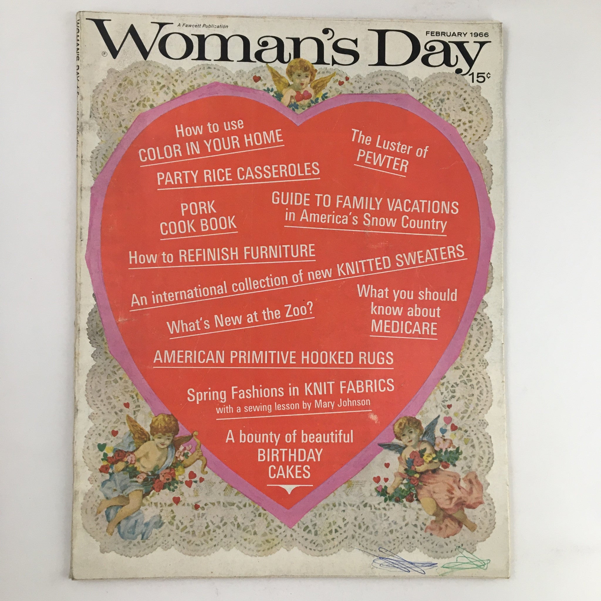 Woman's Day Magazine February 1966 America's Snow County Guide No Label