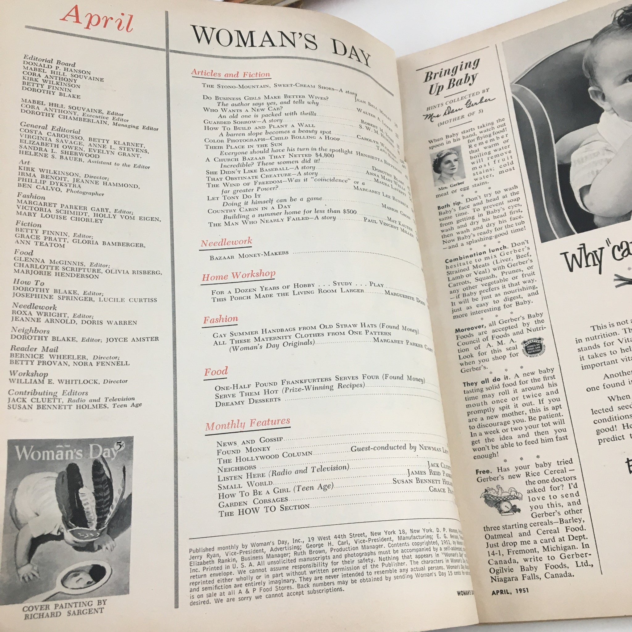 Woman's Day Magazine April 1951 How To Build and Plant A Wall No Label