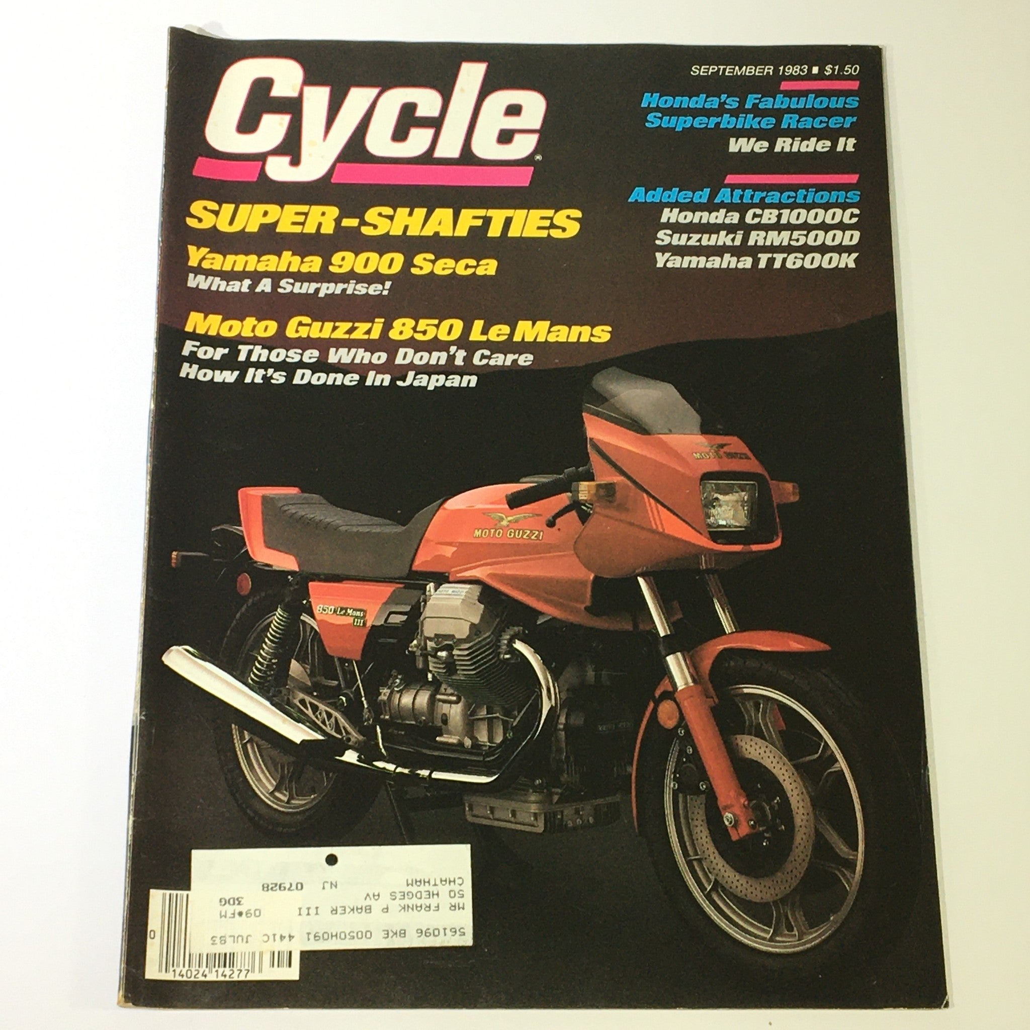 VTG Cycle Magazine September 1983 - Yamaha 900 Seca / Moto Guzzi 850 Le Mans