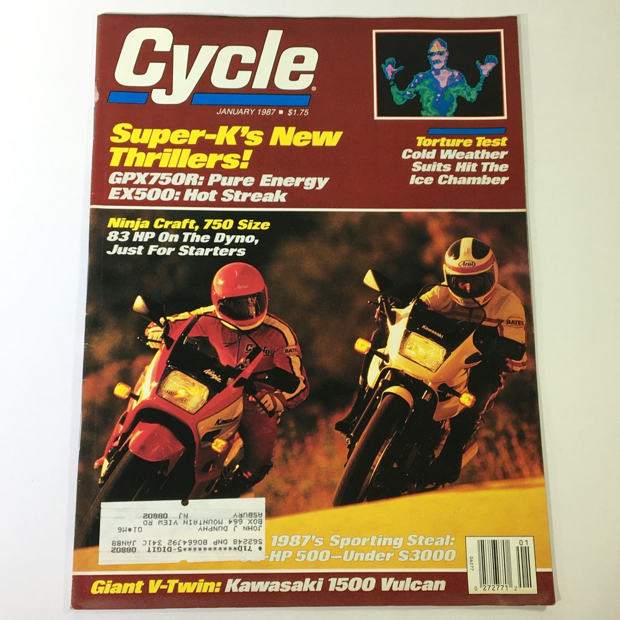 VTG Cycle Magazine January 1987 - Super-K GPX750R / EX500 / Ninja Craft 750