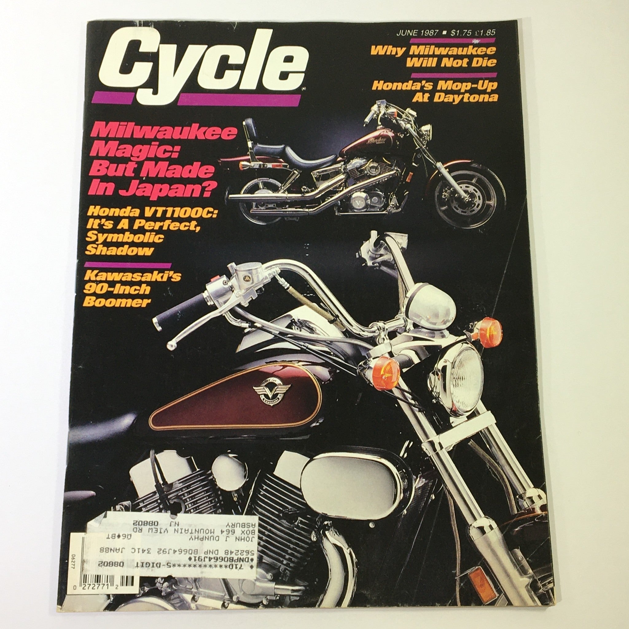 VTG Cycle Magazine June 1987 - Honda VT1100C Shadow / Kawasaki 90-Inch Boomer