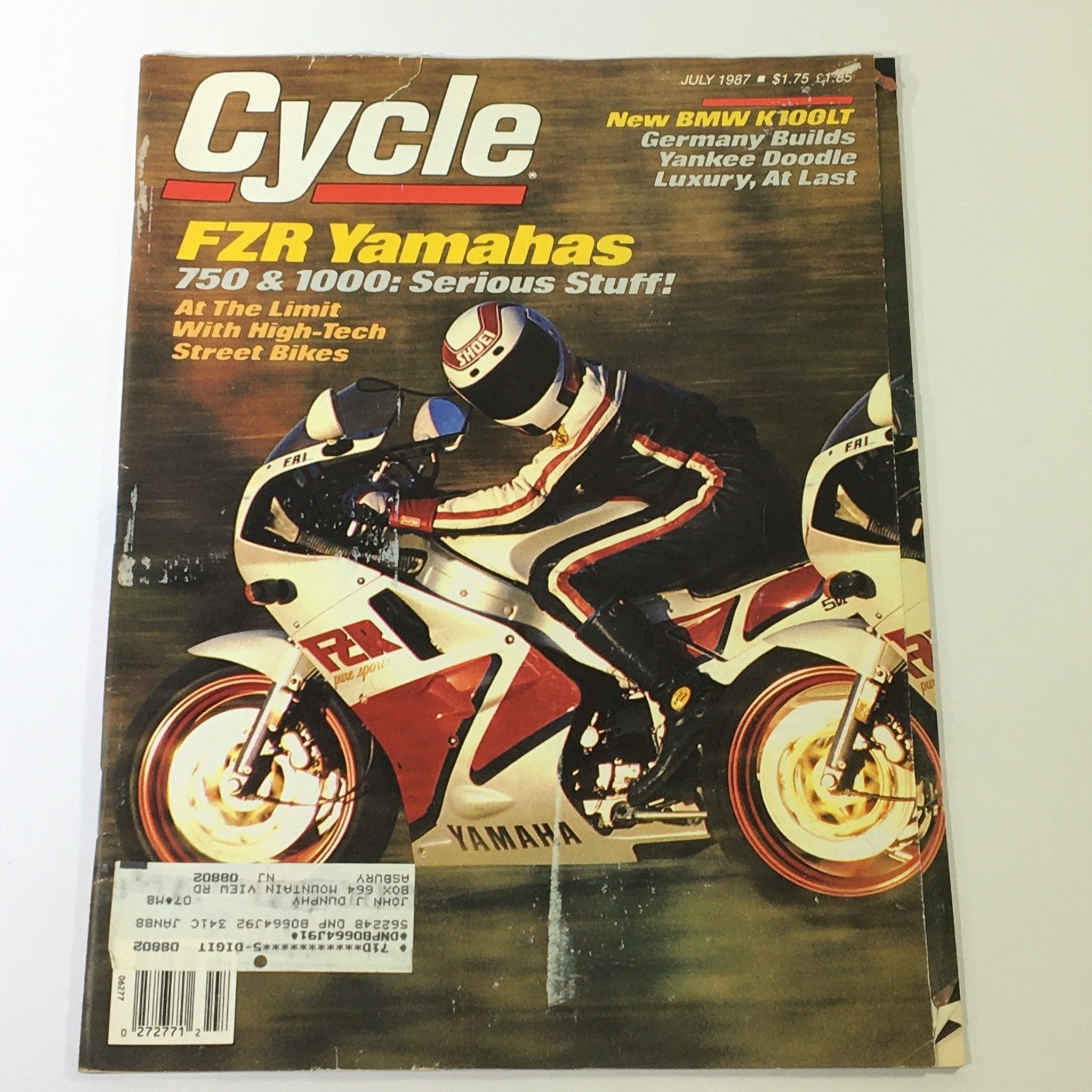 VTG Cycle Magazine July 1987 - BMW K100LT / FZR Yamaha 750 & 1000 Street Bikes