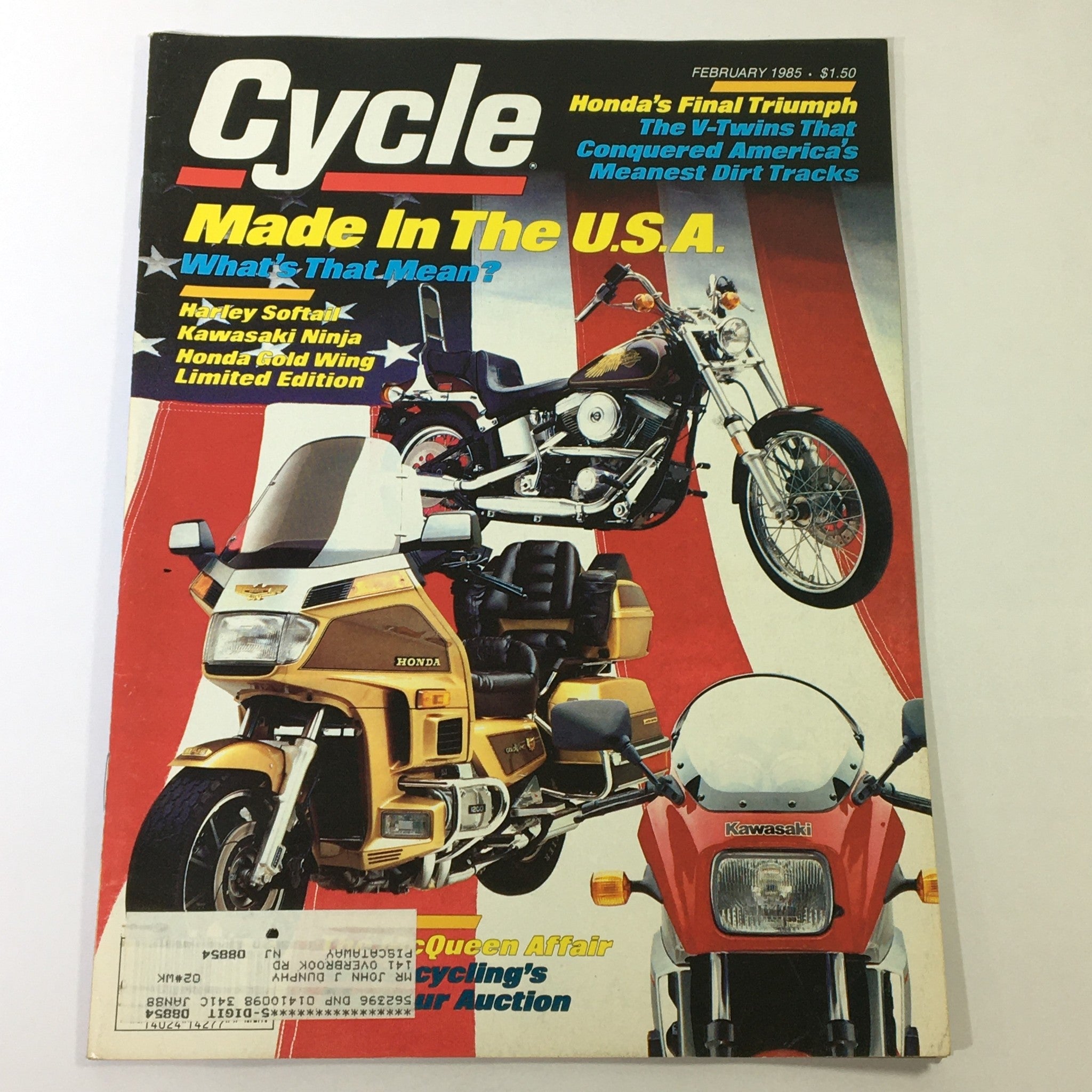 VTG Cycle Magazine February 1985 - Honda Triumph / Kawasaki Ninja / Honda Wing