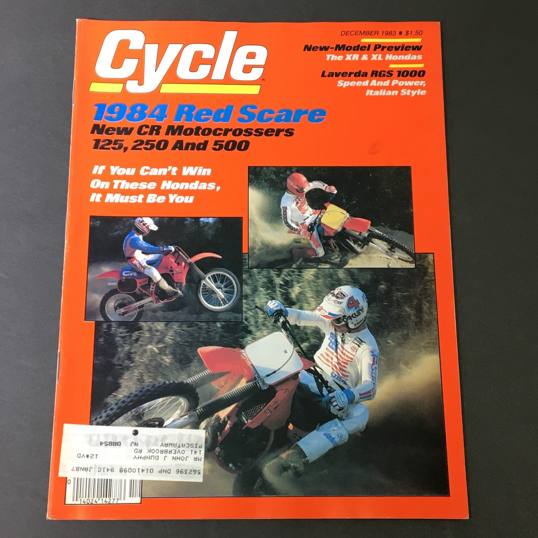 VTG Cycle Magazine December 1983 - CR Motocross 125, 150 & 500 / Laverda RGS1000