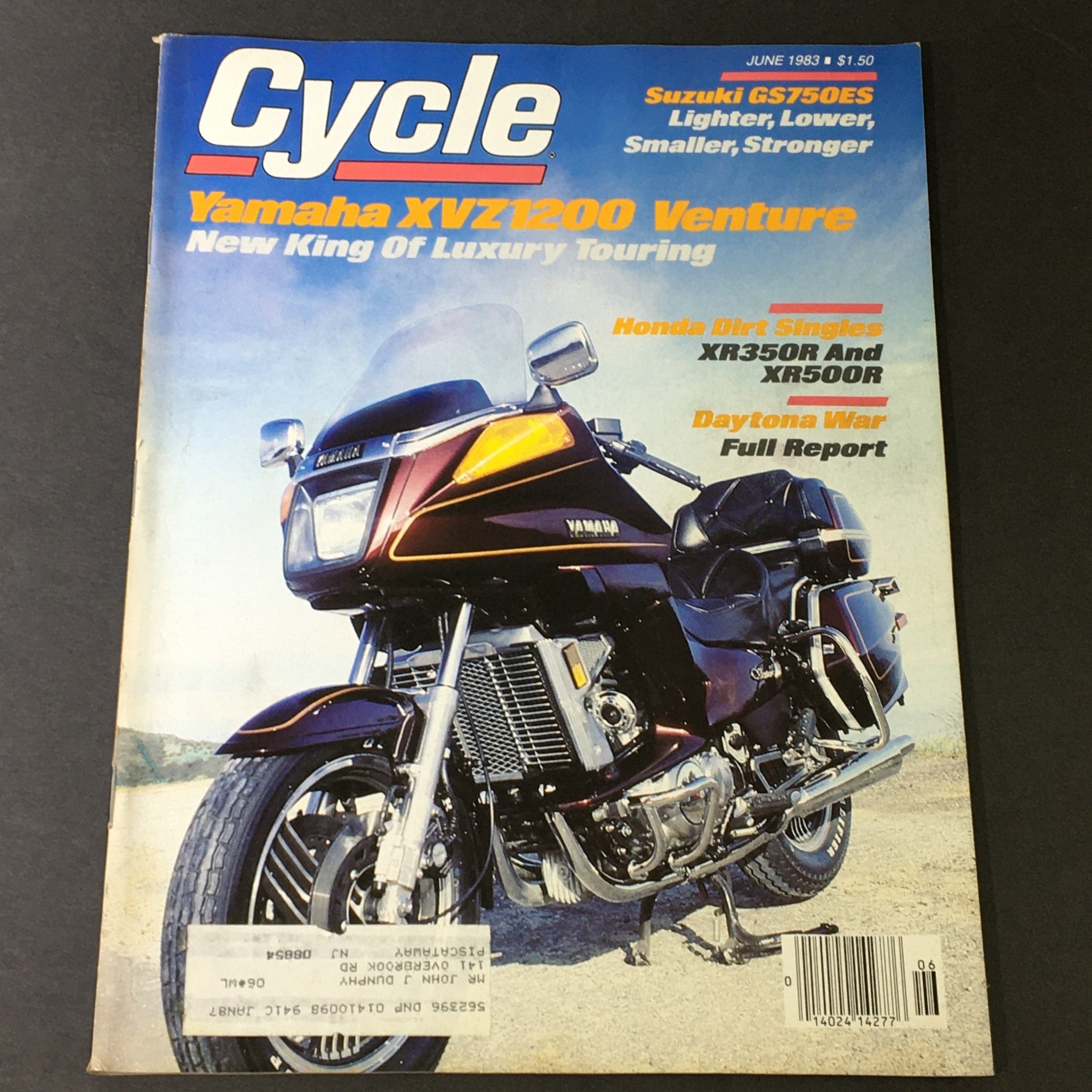 VTG Cycle Magazine June 1983 - Suzuki GS750ES / Yamaha XVZ1200 Venture / XR350R