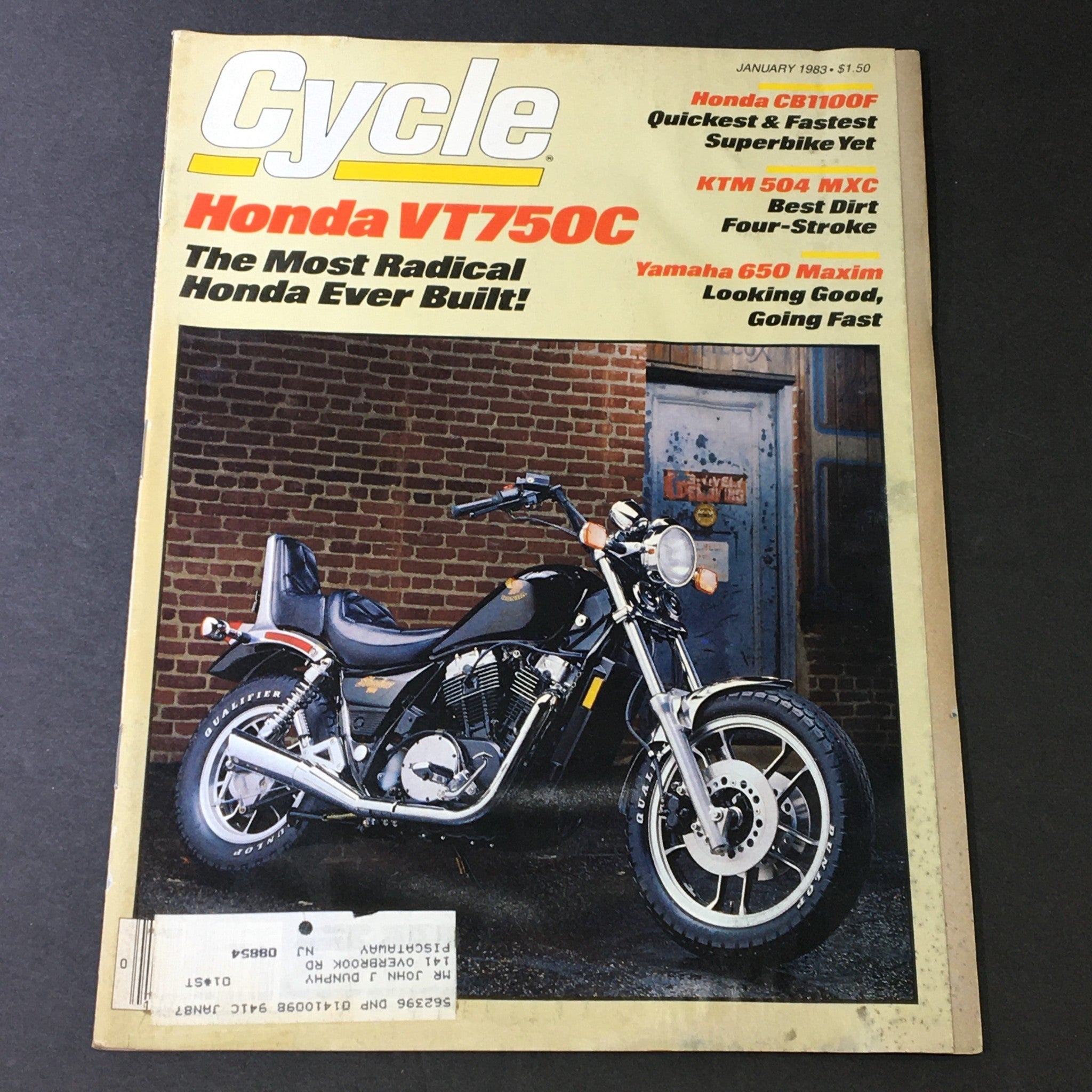 VTG Cycle Magazine January 1983 - Honda VT750C & CB1100F / KTM 504 MXC / Y - 650