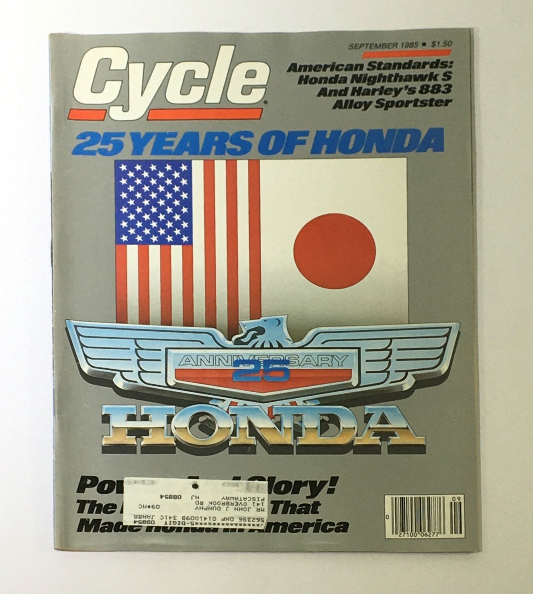 VTG Cycle Magazine September 1985 - Honda Nighthawk S / Harley 883 Sportster