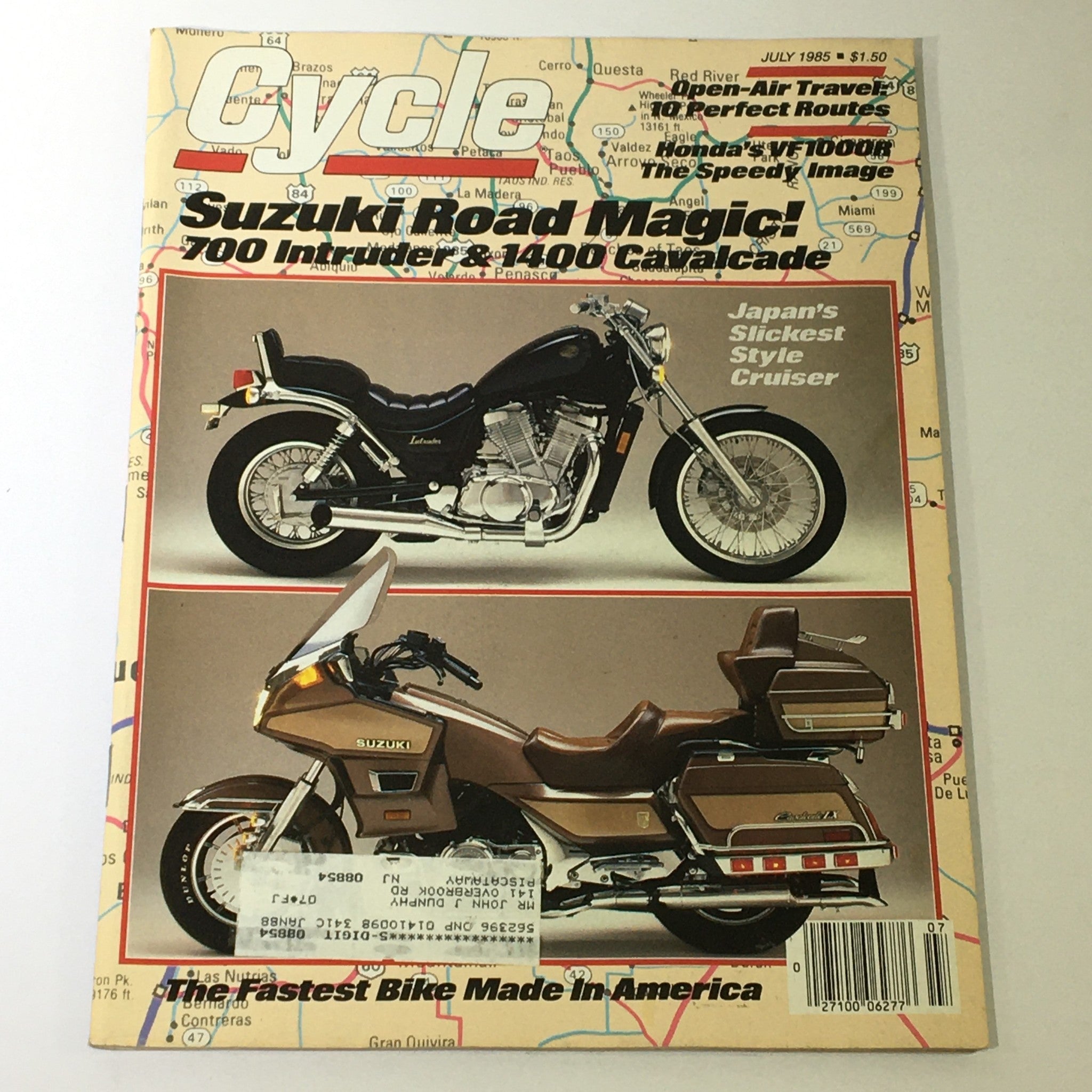 VTG Cycle Magazine July 1985 - Suzuki 700 Intruder & 1400 Cavalcade Road Magic