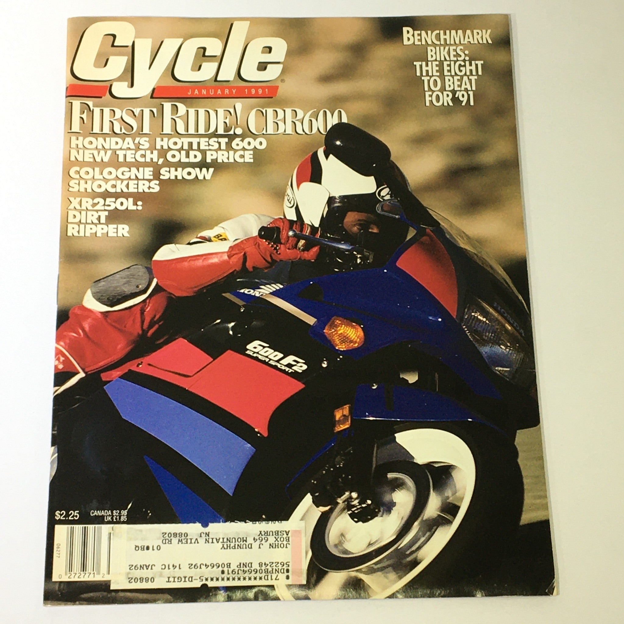 Cycle Magazine January 1991 - Honda 600 & XR250L Dirt Ripper / Benchmark Bikes