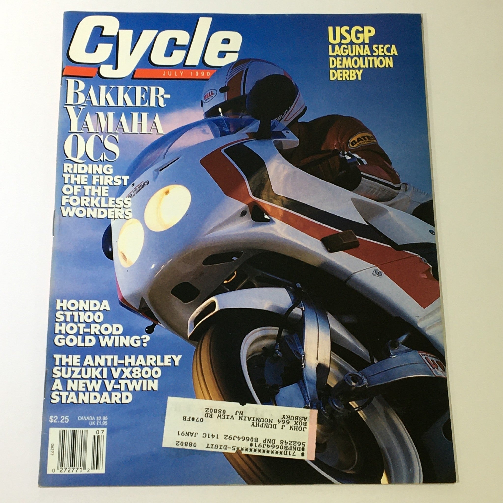 Cycle Magazine July 1990 - Bakker-Yamaha QCS / Honda ST1100 / Suzuki VX800