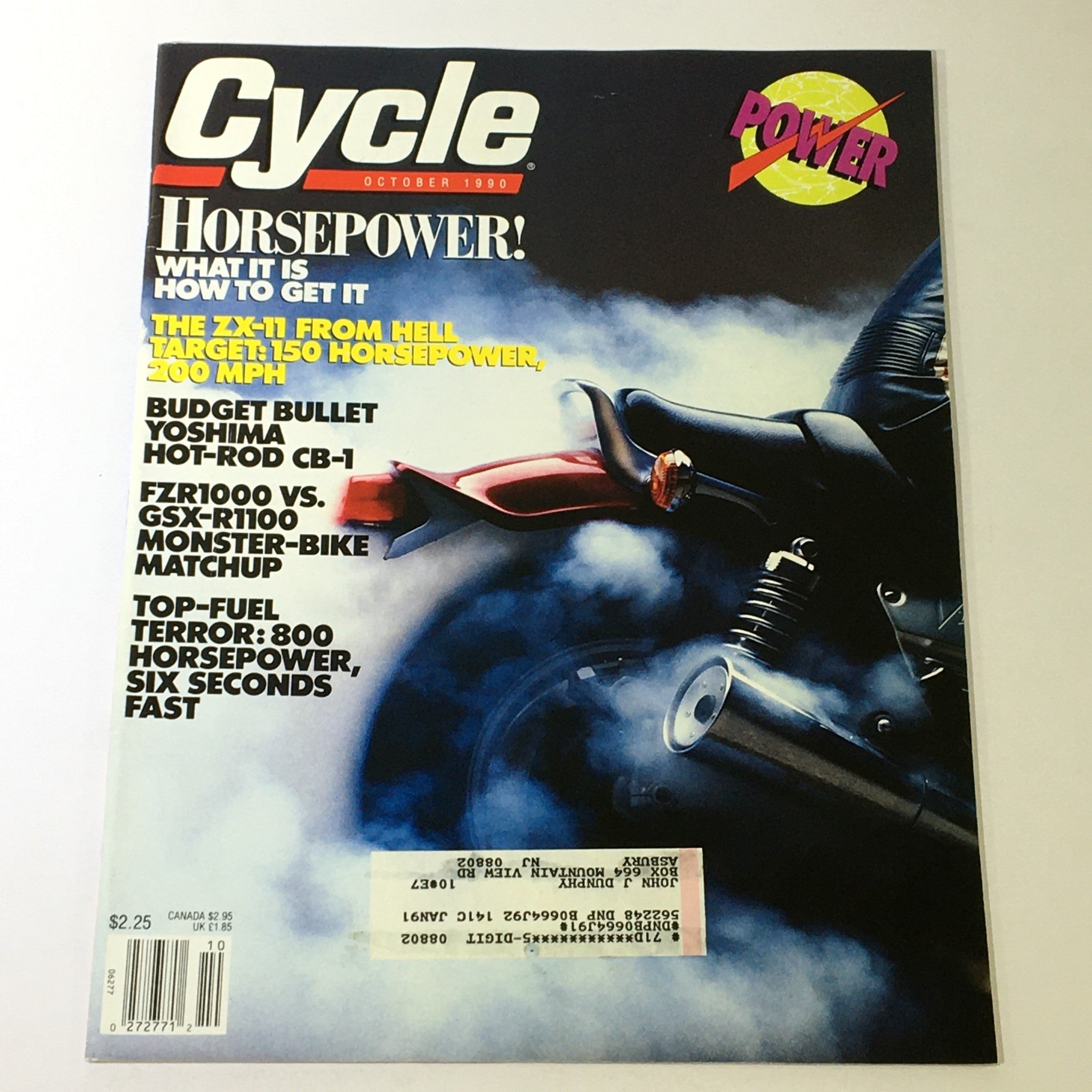 Cycle Magazine October 1990 - FZR1000 vs GSX-R1100 / Yoshima Hot-Rod CB-1