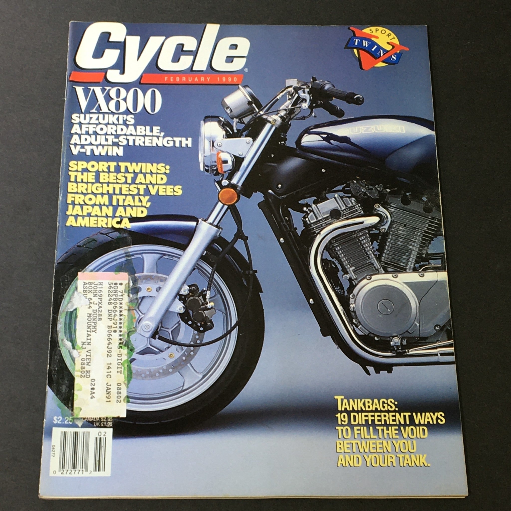 Cycle Magazine February 1990 - Suzuki VX800 V-Twin / Sport Twins Japan & America