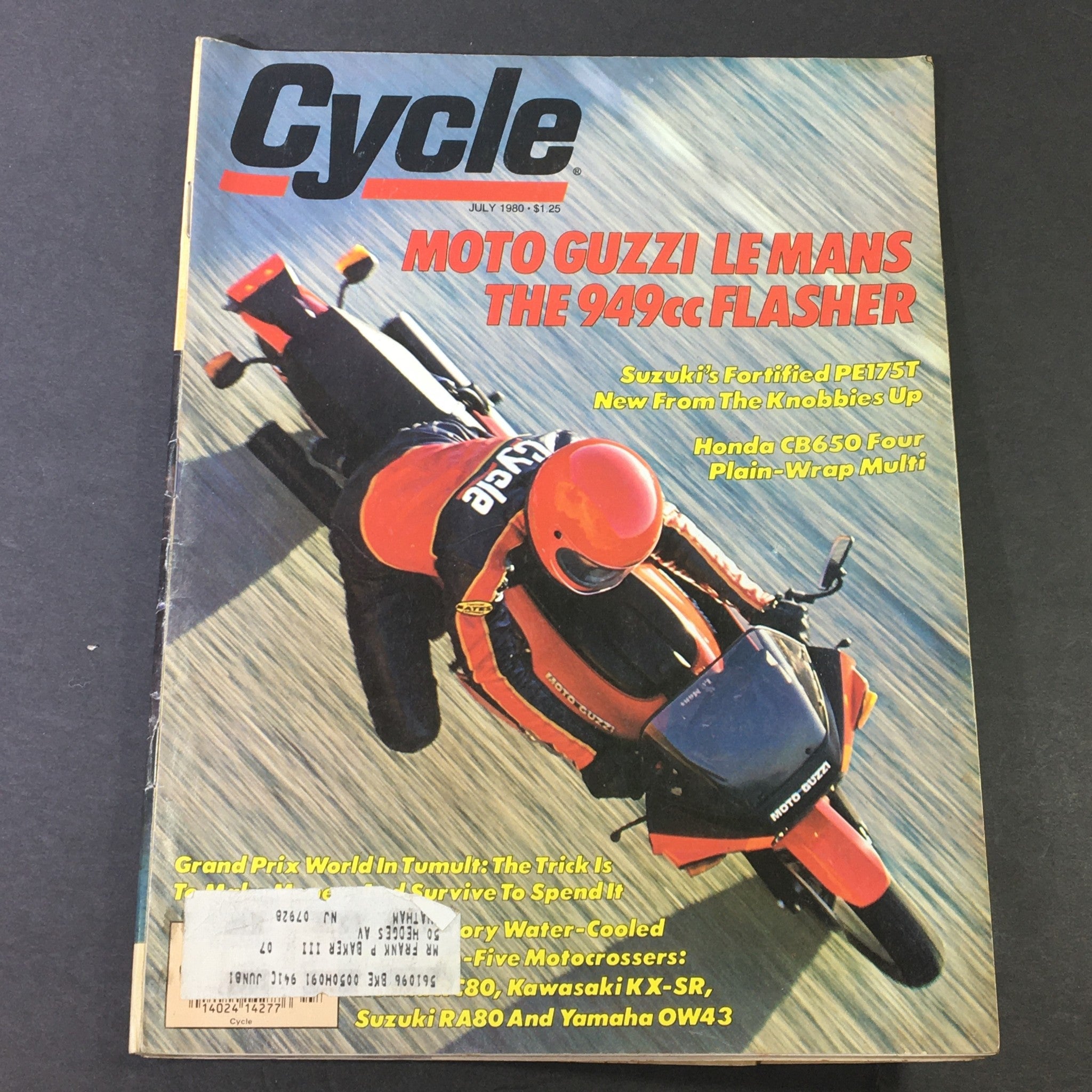 VTG Cycle Magazine July 1980 - Suzuki PE175T / Moto Guzzi Le Man 949cc Flasher