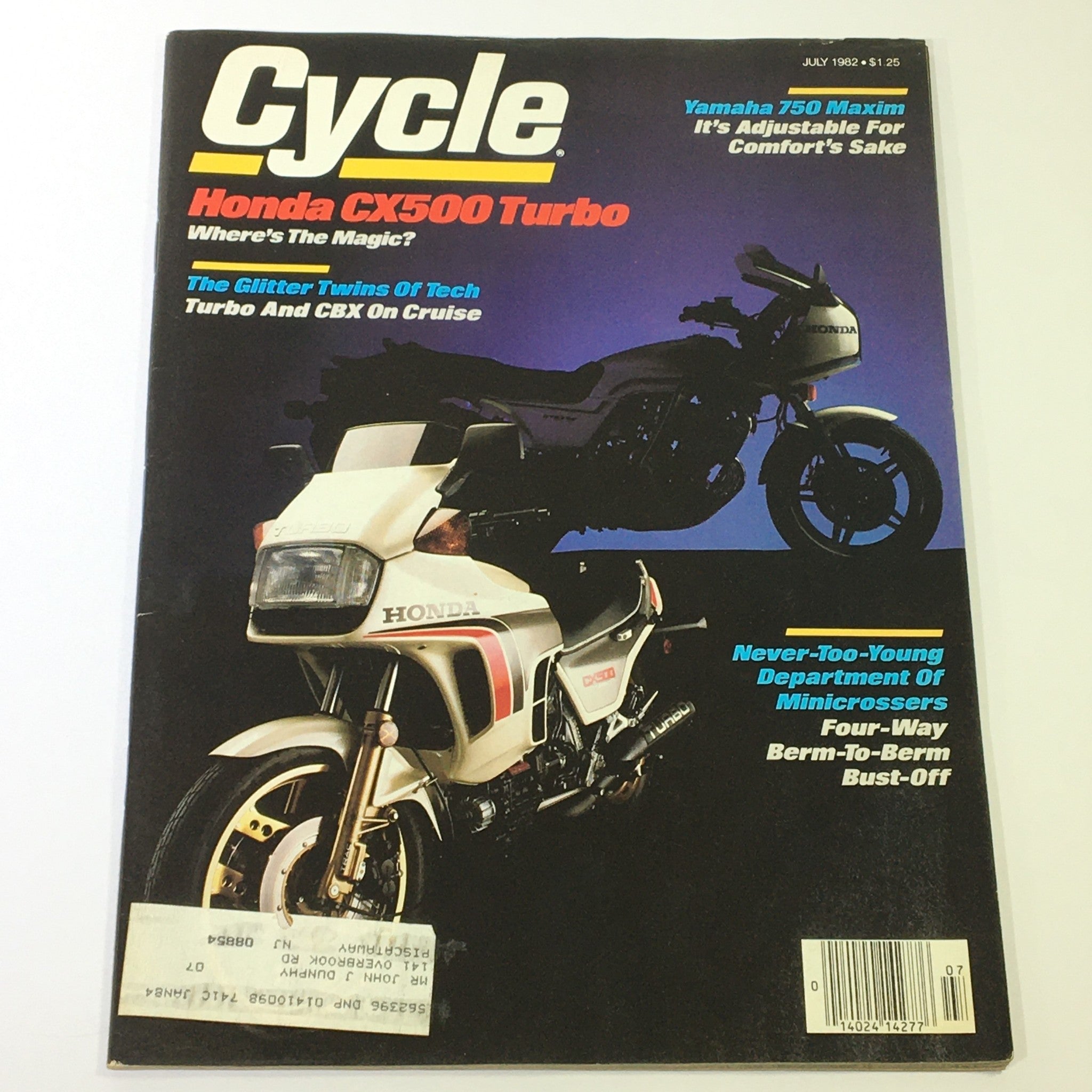 VTG Cycle Magazine July 1982 - Honda CX500 Turbo & Yamaha 750 Maxim Comparison