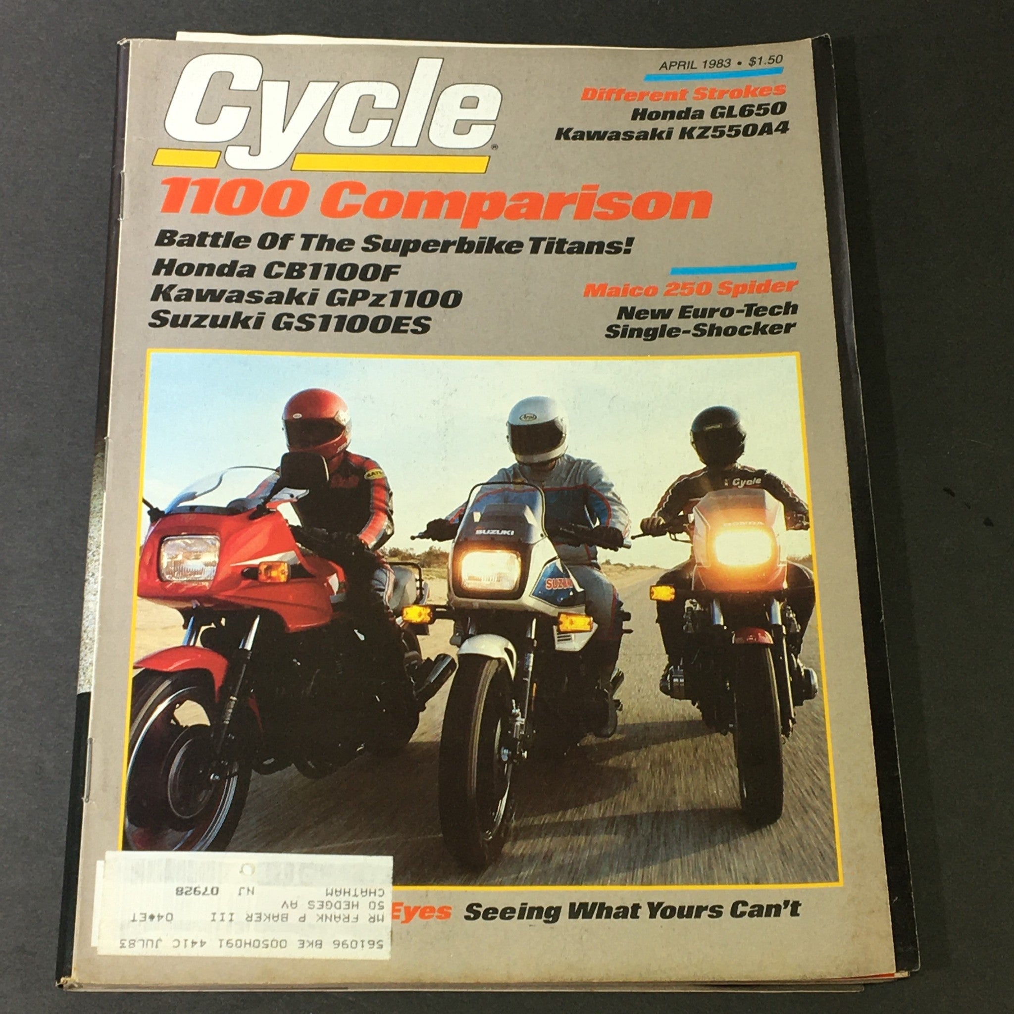 VTG Cycle Magazine April 1983 - Honda GL650 / Kawasaki KZ550A-4 / Maico 250