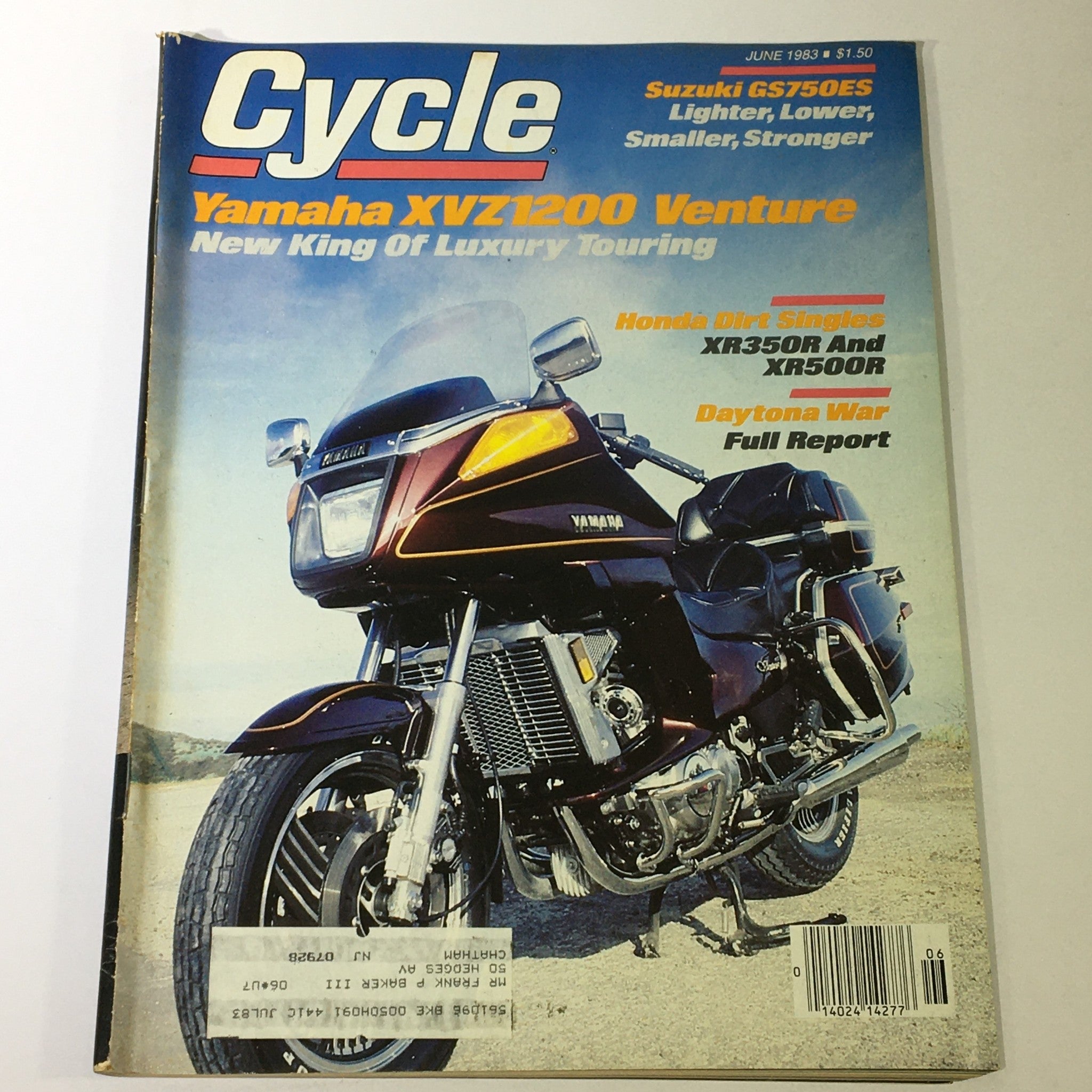 VTG Cycle Magazine June 1983 - Yamaha XVZ1200 Venture / Honda XR350R & XR500R