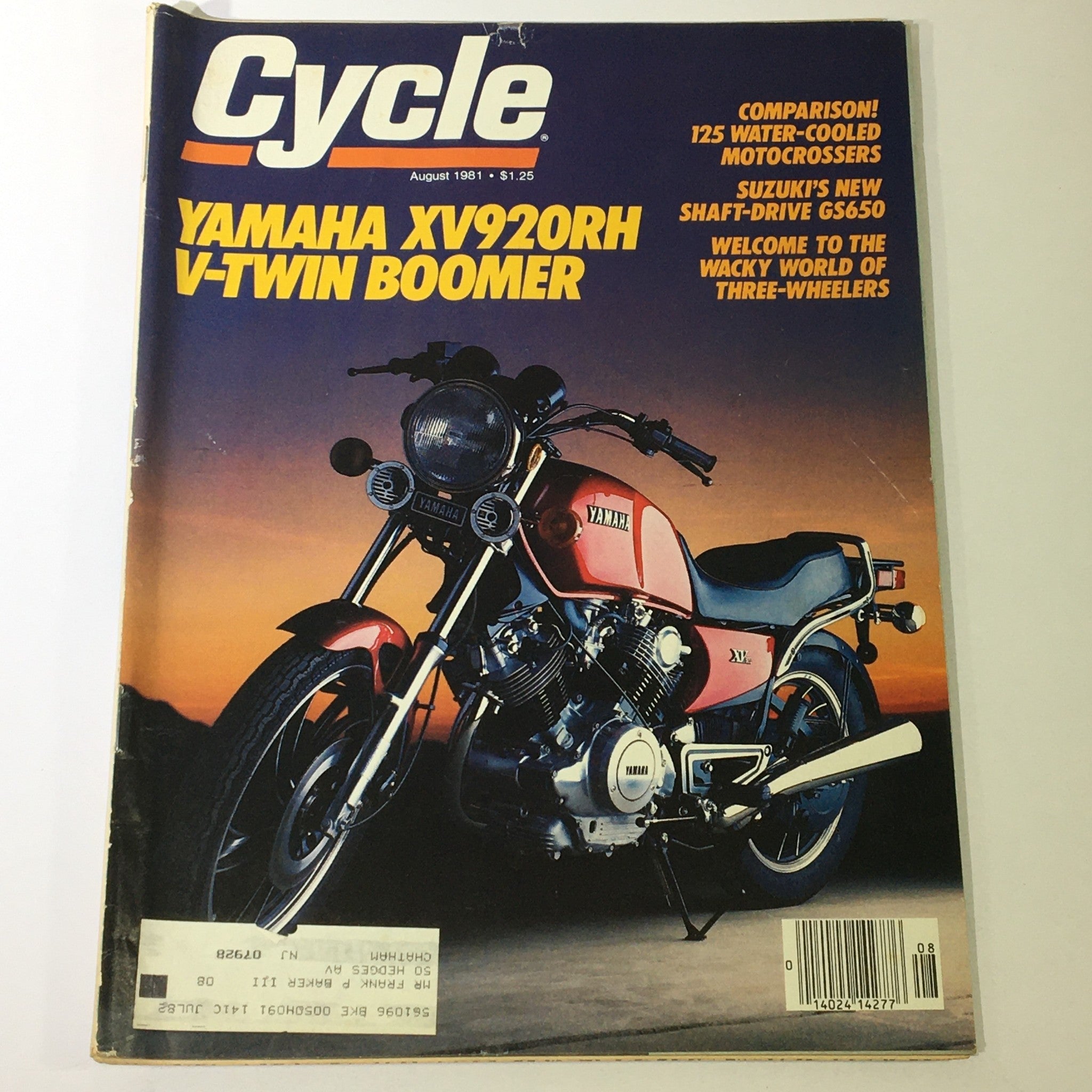 VTG Cycle Magazine August 1981 - Yamaha XV920RH V-Twin / Suzuki GS650