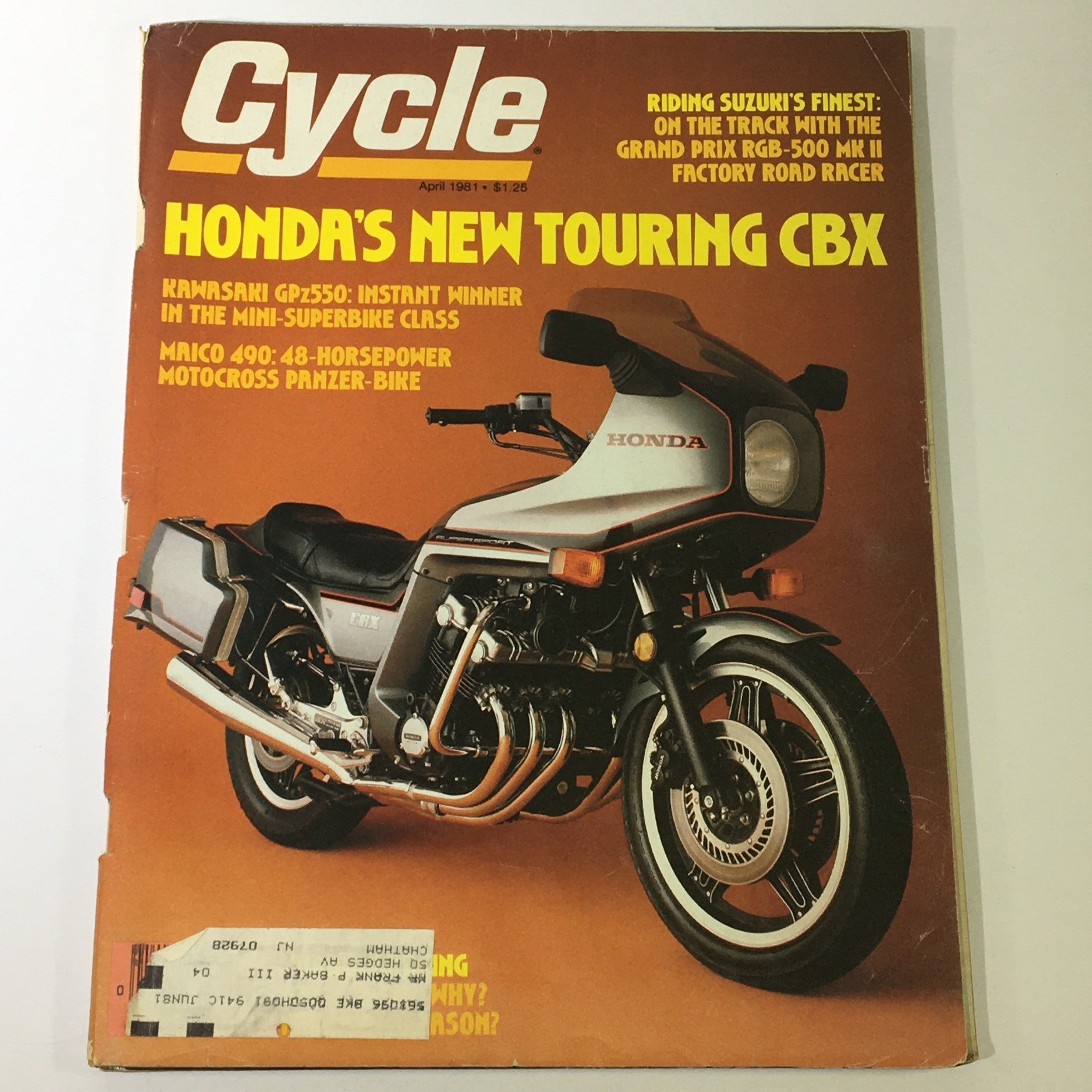 VTG Cycle Magazine April 1981 - Grand Prix RGB-500 MK II / Kawasaki GPz550