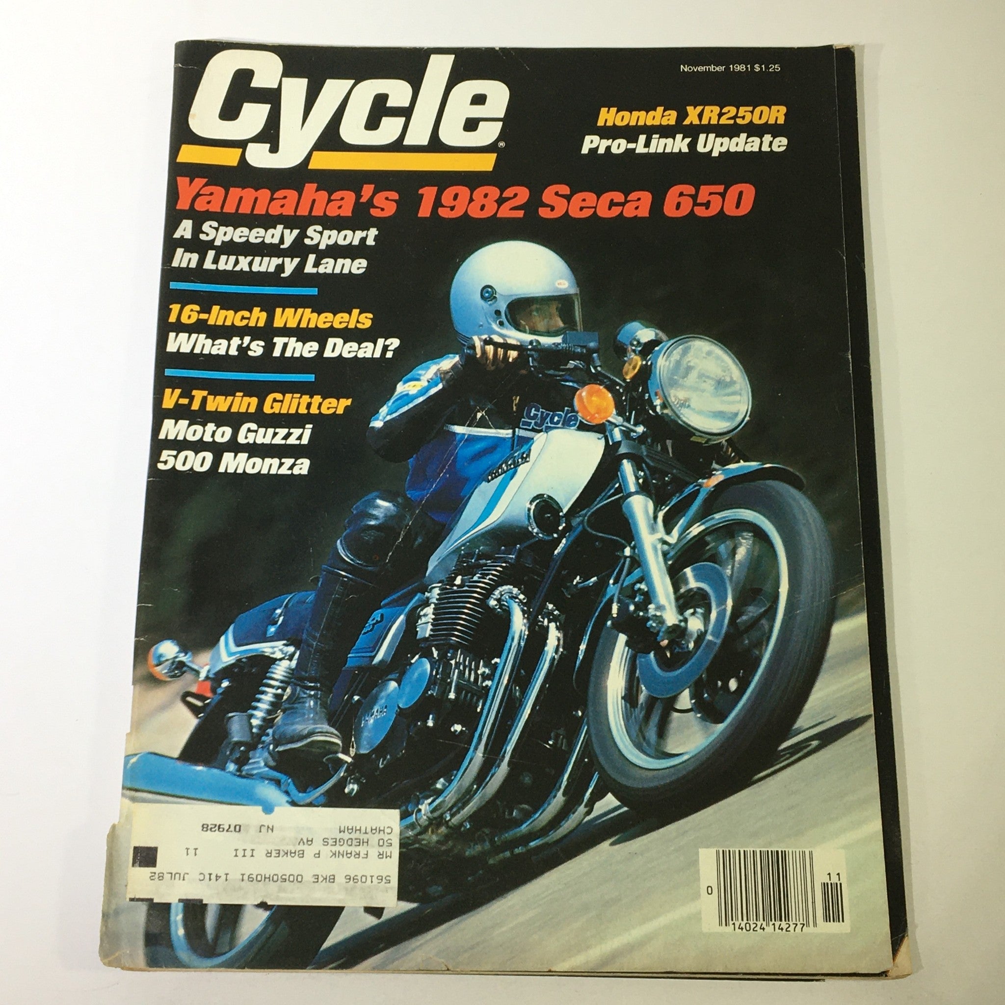 VTG Cycle Magazine November 1981 - Honda XR250R / Yamaha Seca 650 / 500 Monza