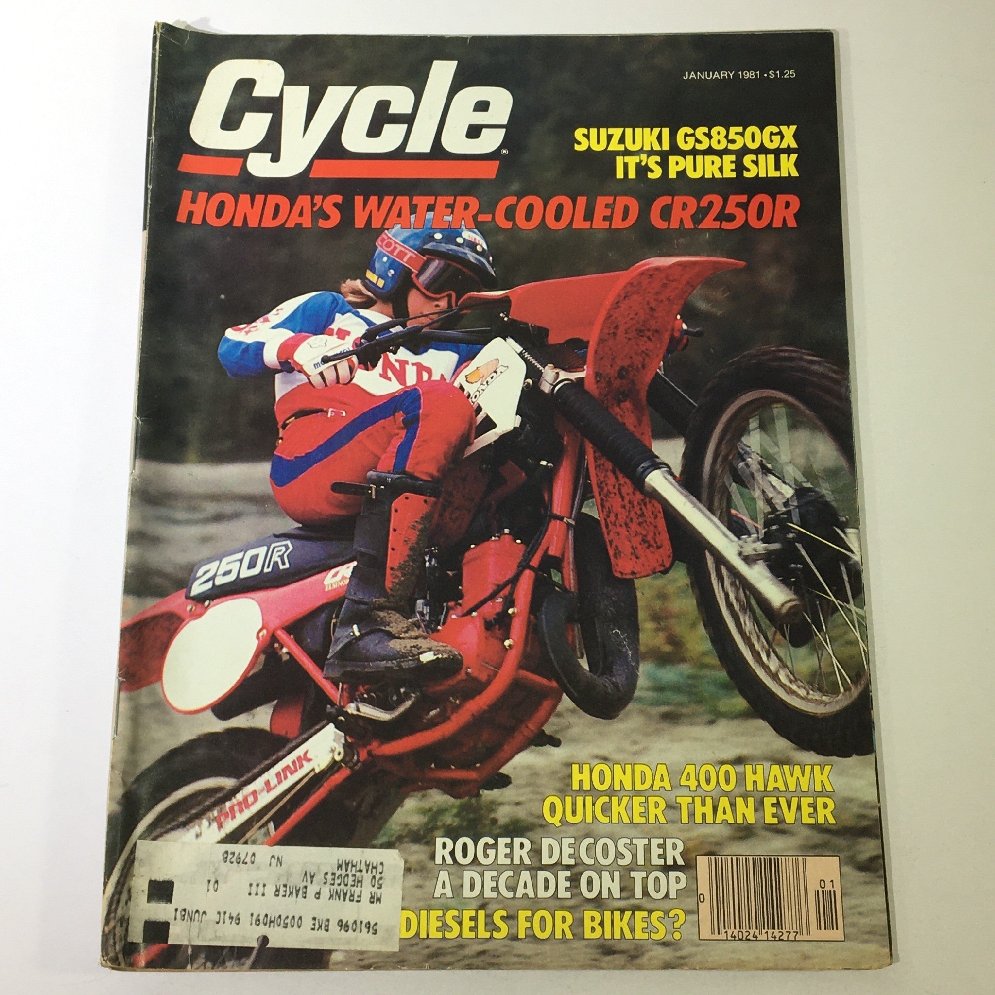 VTG Cycle Magazine January 1981 - Suzuki GS850GX / Honda CR250R / Honda 400 Hawk