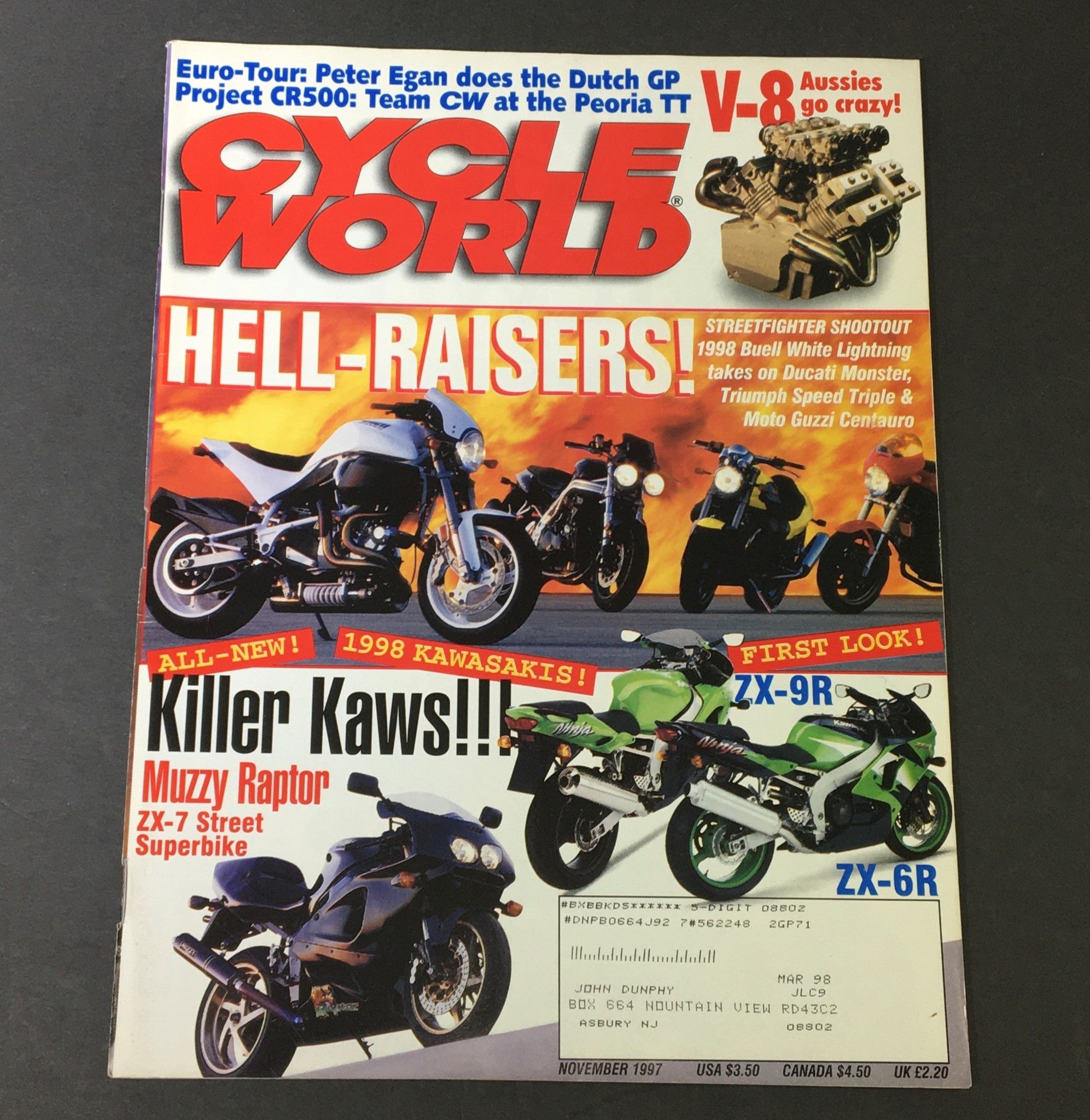 Cycle World Magazine November 1997 - Peter Egan / Dutch GP Project CR500