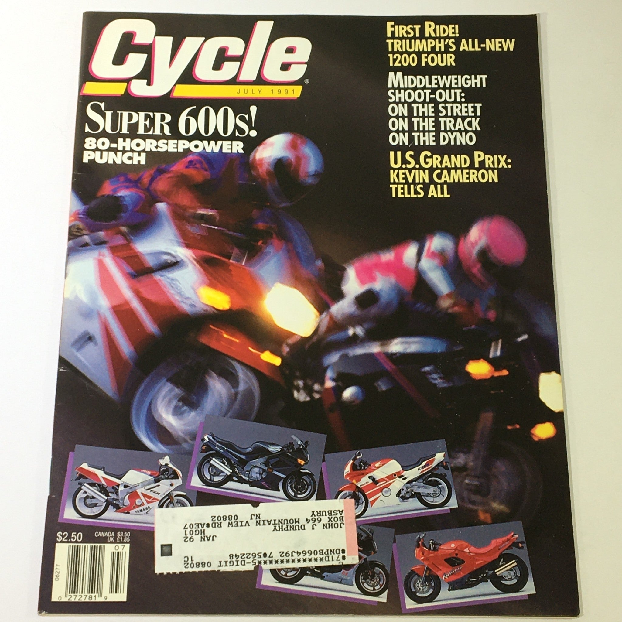 Cycle Magazine July 1991 - Triumph 1200 Four / U.S. Grand Prix Kevin Cameron