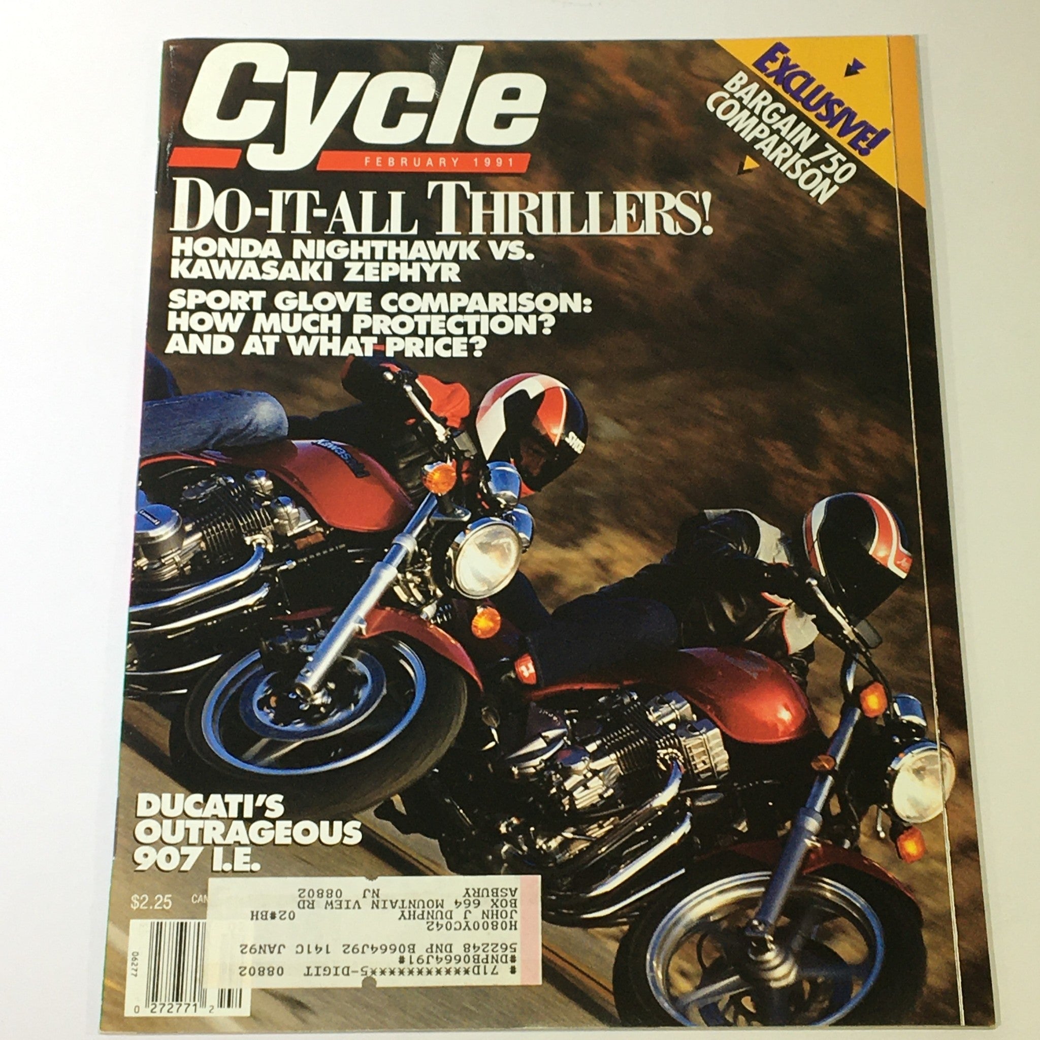 Cycle Magazine February 1991 - Honda Nighthawk vs Kawasaki Zephyr / Bargain 750