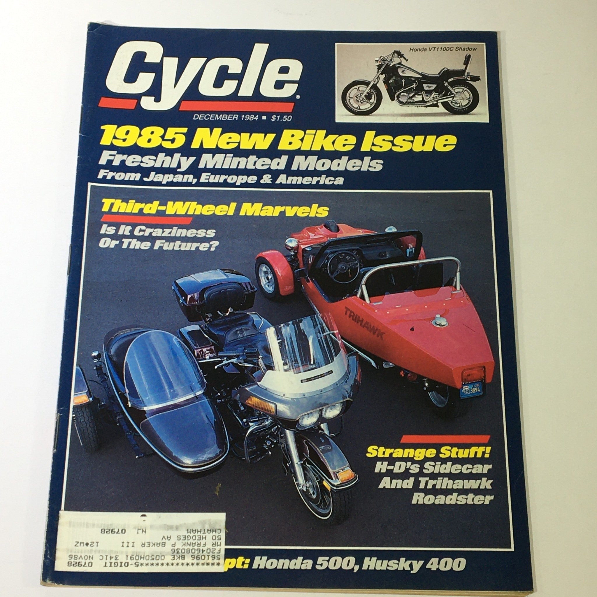 VTG Cycle Magazine December 1984 - Honda VT1100C Shadow / Honda 500 / Husky 400